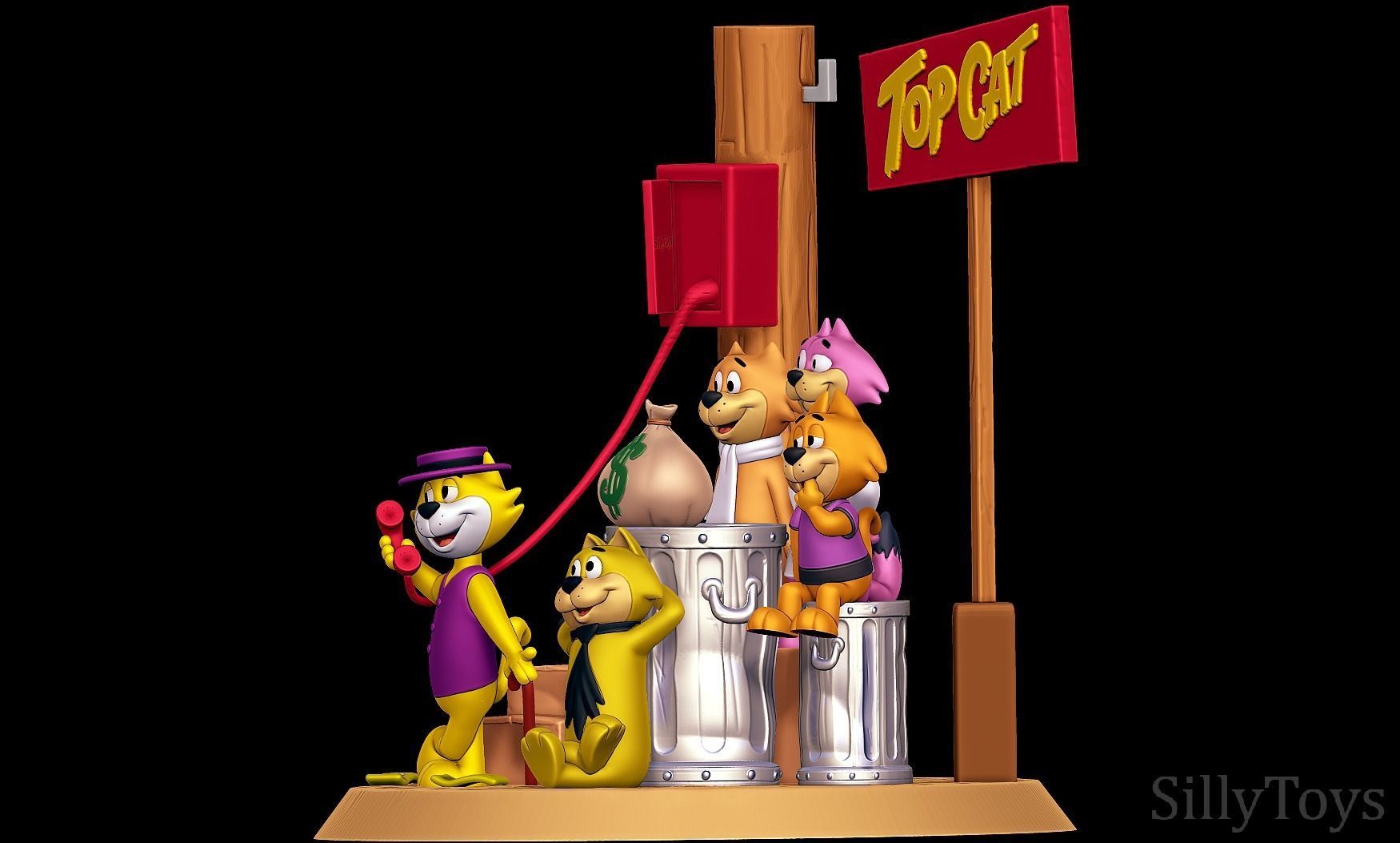Top Cat Diorama 3D print model_2