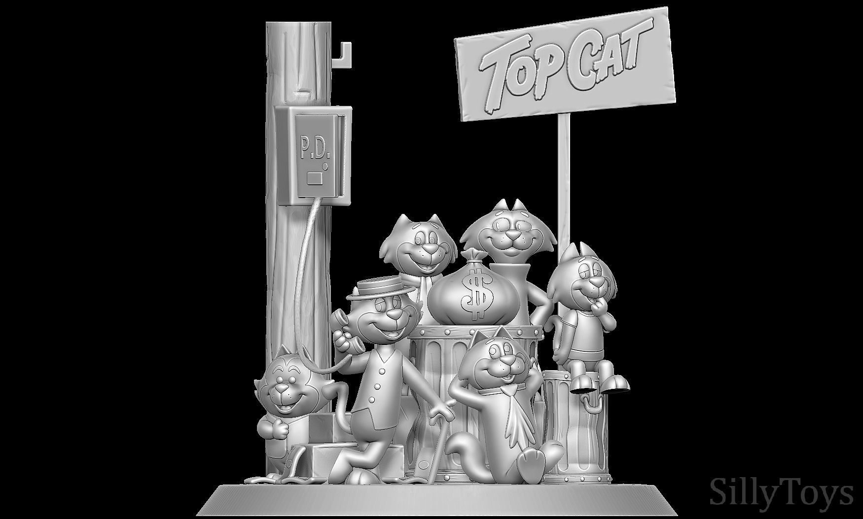 Top Cat Diorama 3D print model_10