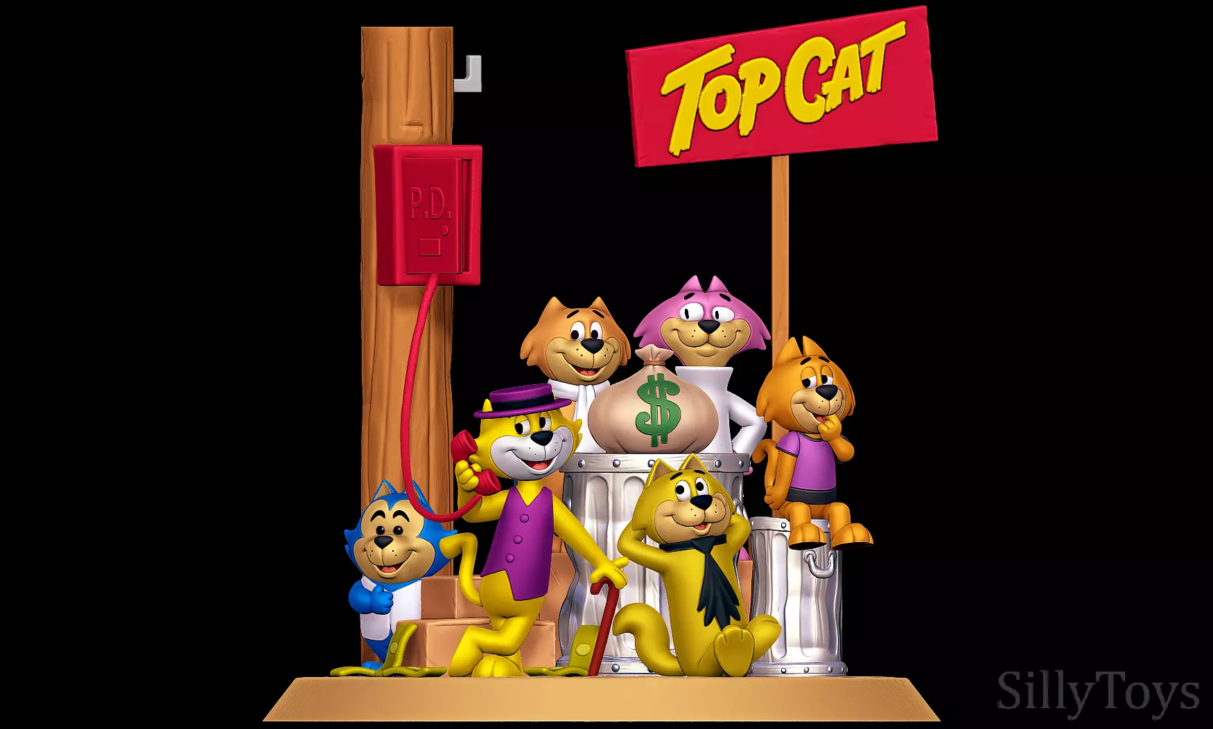 Top Cat Diorama 3D print model_0