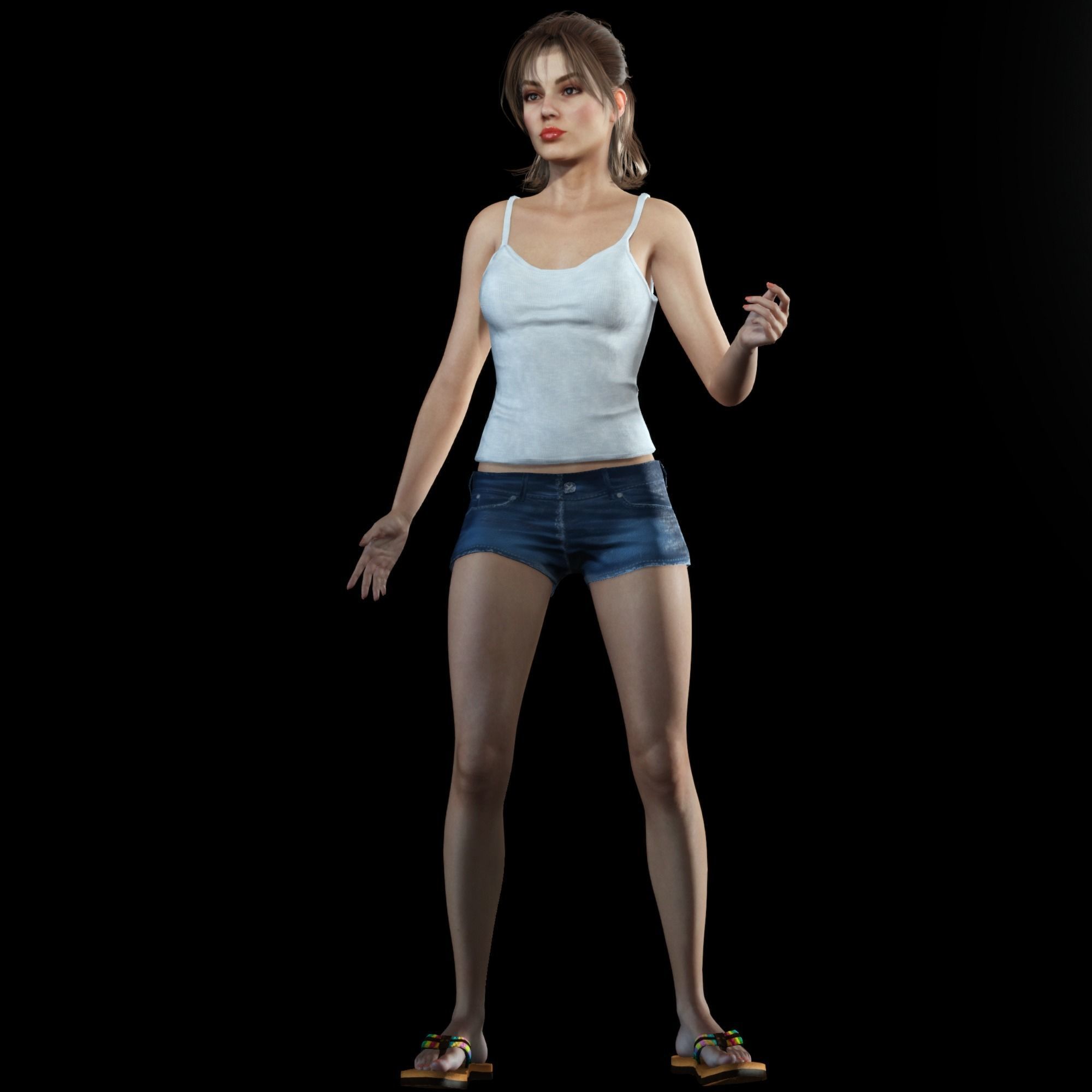 3D Realistic Beautiful Girl  3D Iclone CC and Blender 3D model_4