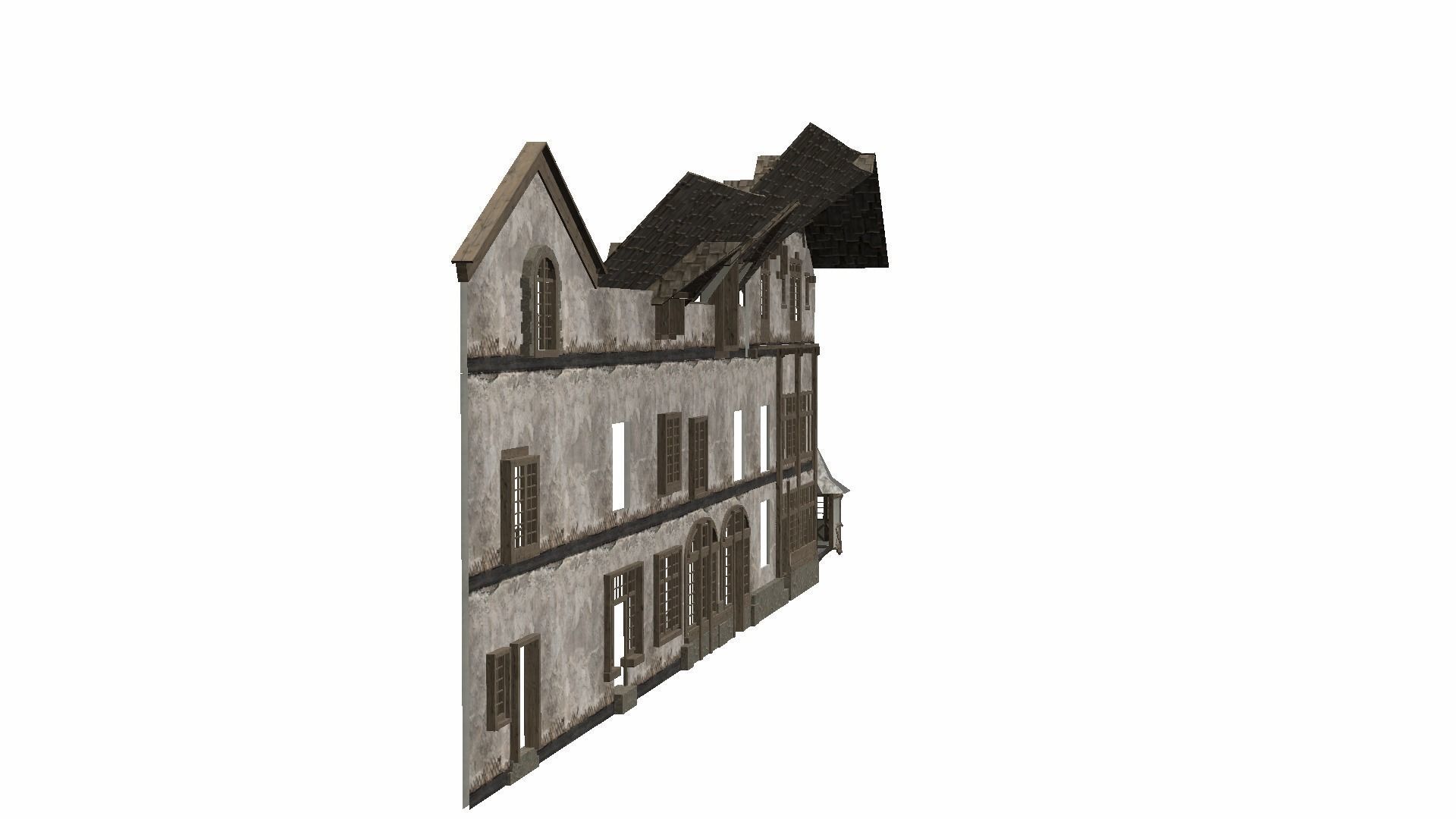 Modular Tudor Walls - Houses Low-poly 3D model_16