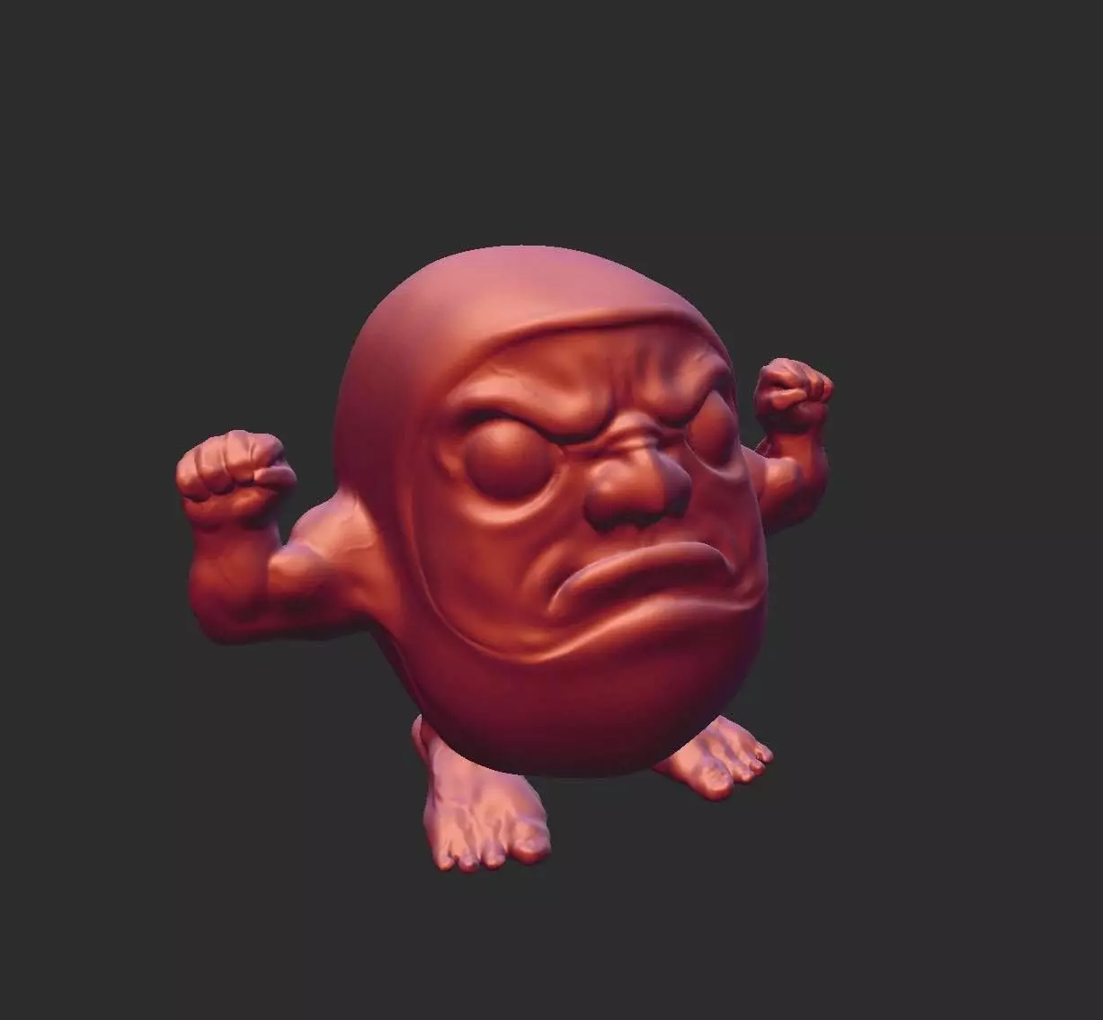 Darumacho angry man with big fist Free 3D model