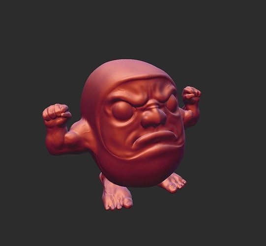 Darumacho angry man with big fist Free 3D model