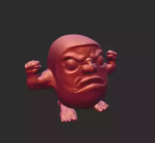 Darumacho angry man with big fist