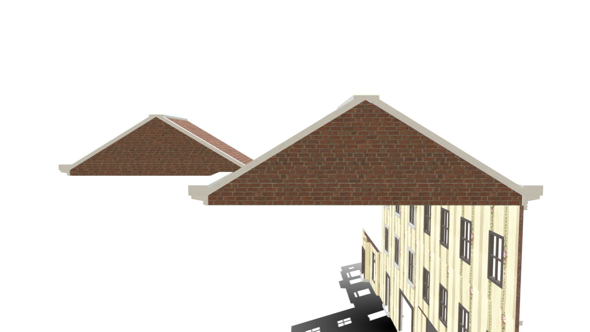 Modular Georgian Walls - Houses Low-poly 3D model_14