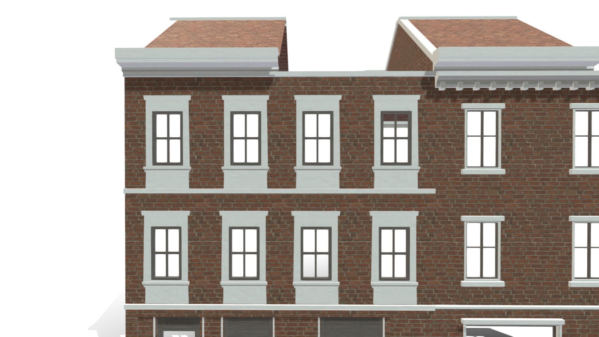 Modular Georgian Walls - Houses Low-poly 3D model_8