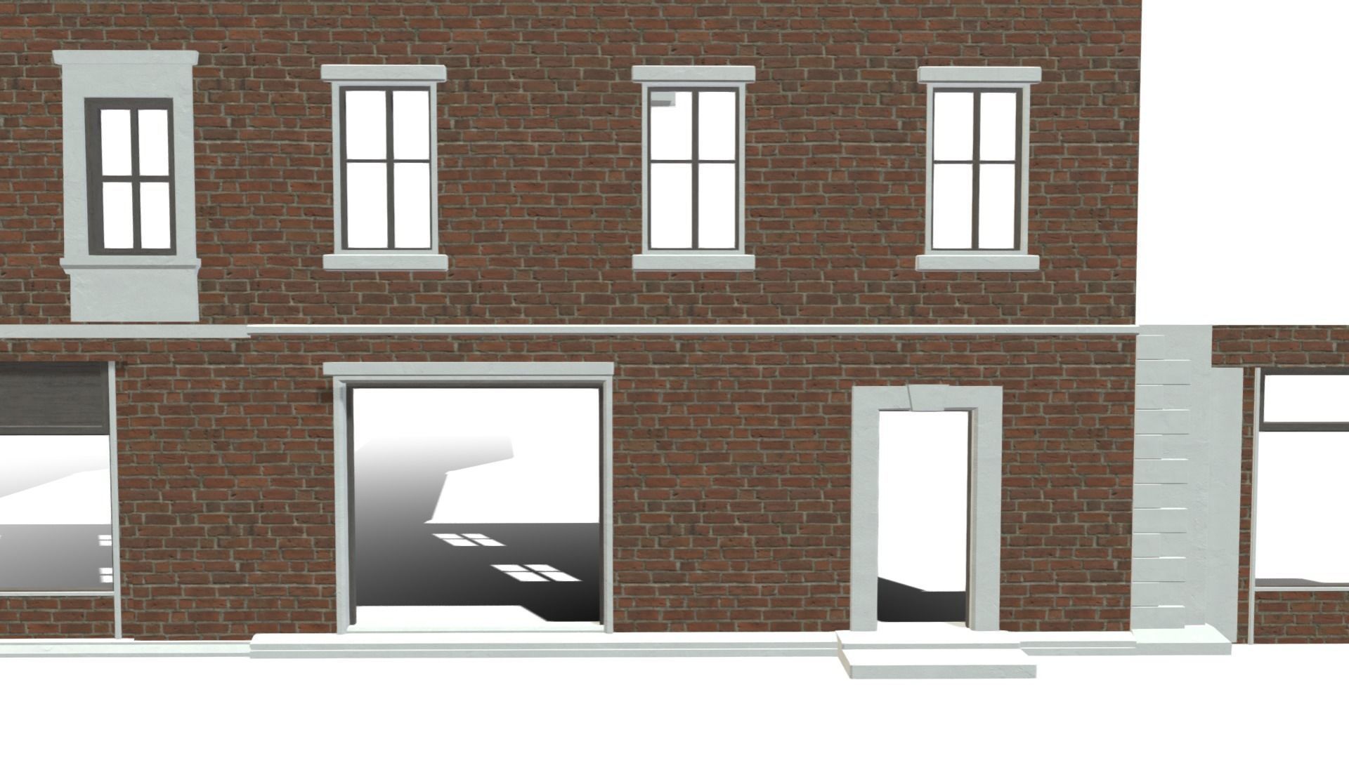 Modular Georgian Walls - Houses Low-poly 3D model_11