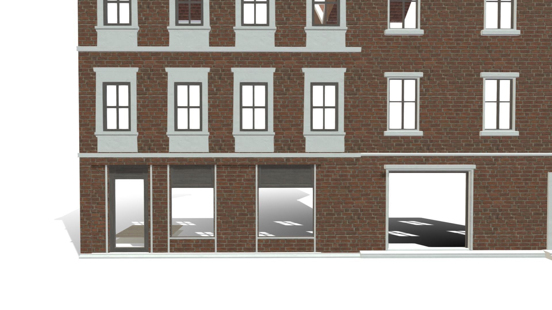 Modular Georgian Walls - Houses Low-poly 3D model_10