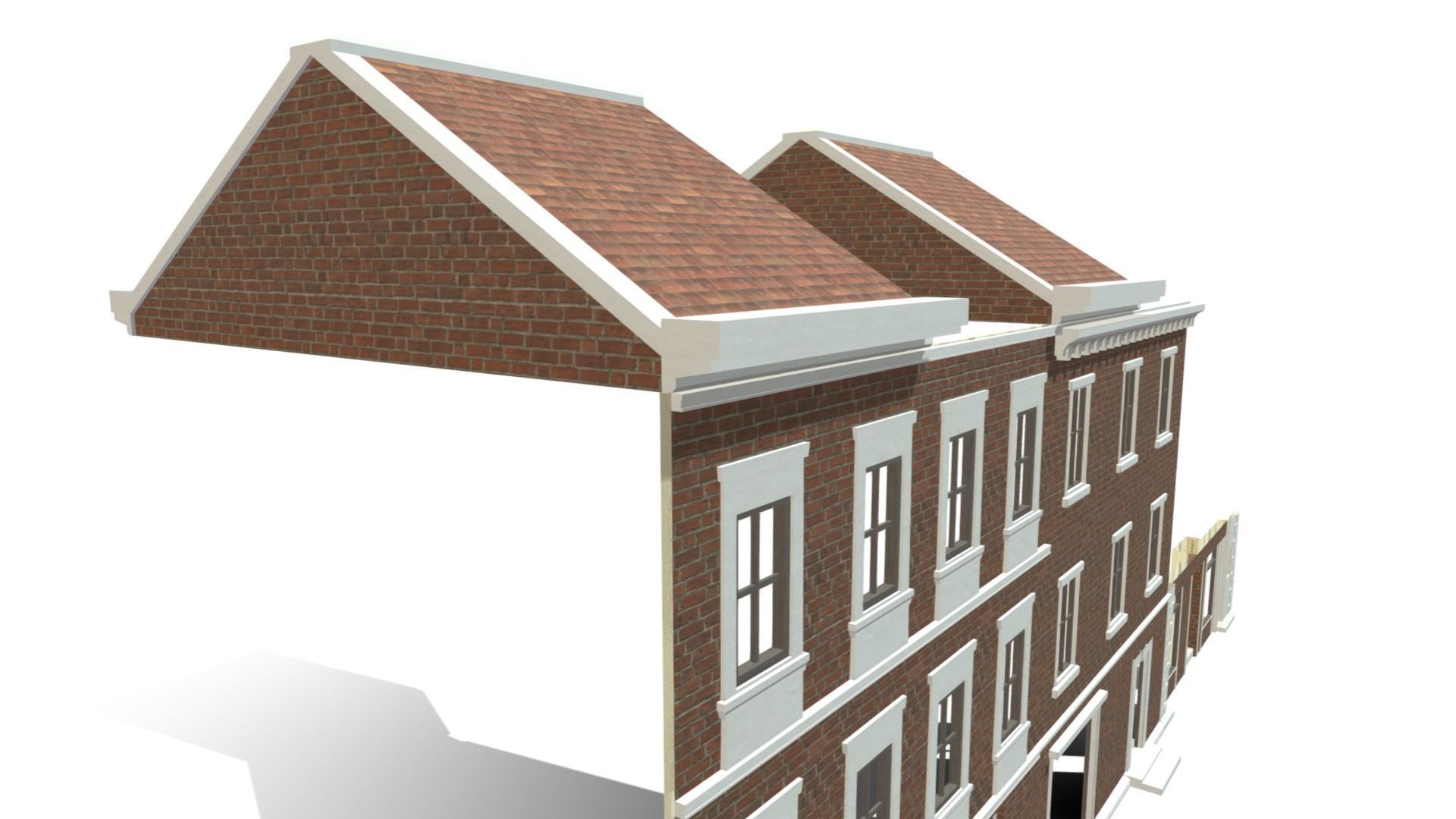 Modular Georgian Walls - Houses Low-poly 3D model_5