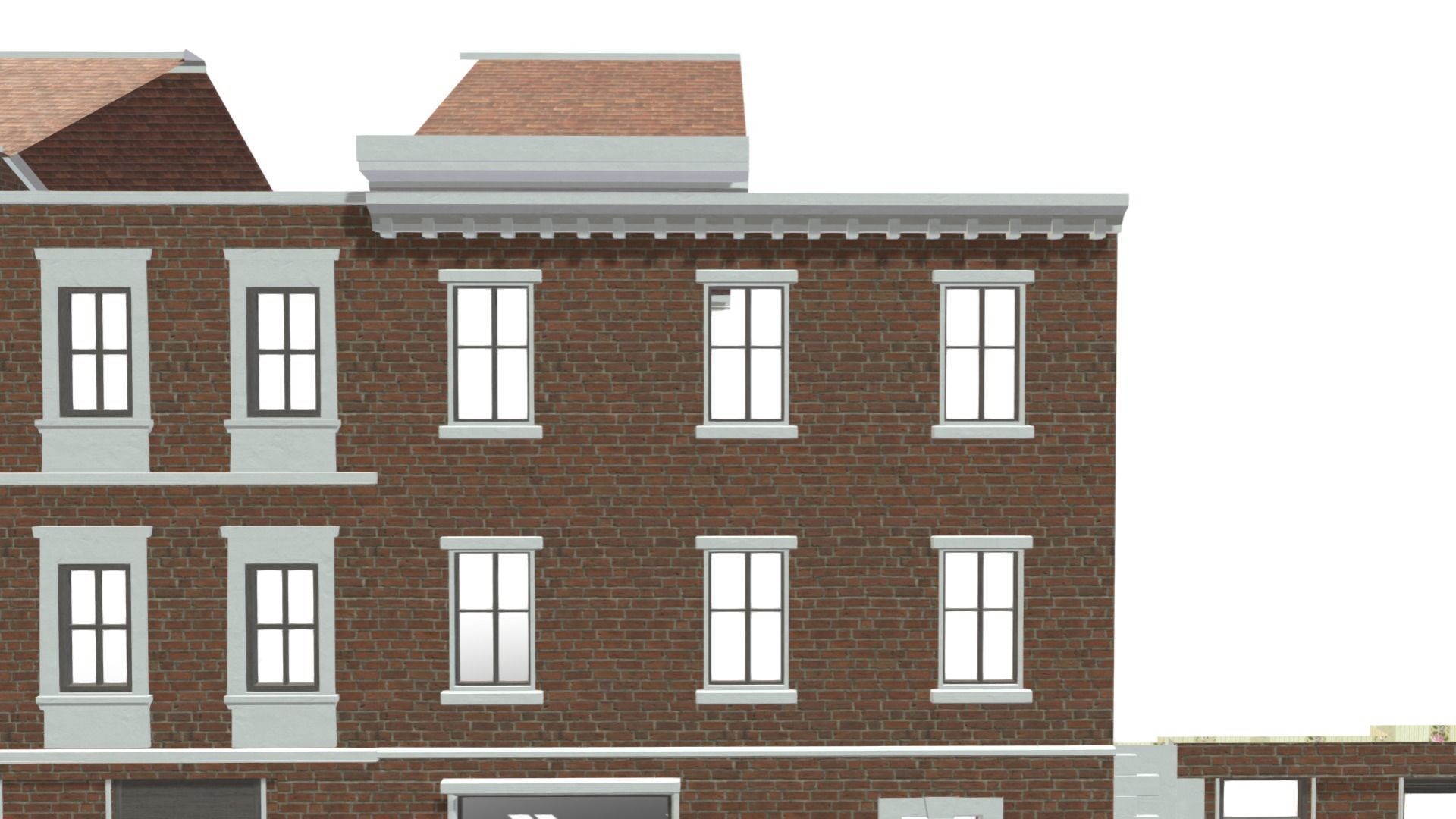 Modular Georgian Walls - Houses Low-poly 3D model_9