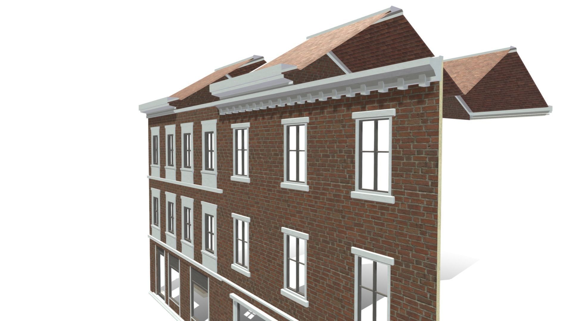 Modular Georgian Walls - Houses Low-poly 3D model_6