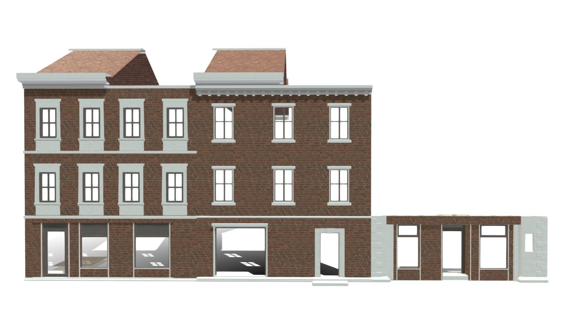 Modular Georgian Walls - Houses Low-poly 3D model_7