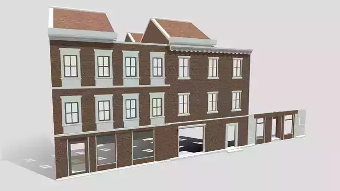 Modular Georgian Walls - Houses Low-poly 3D model