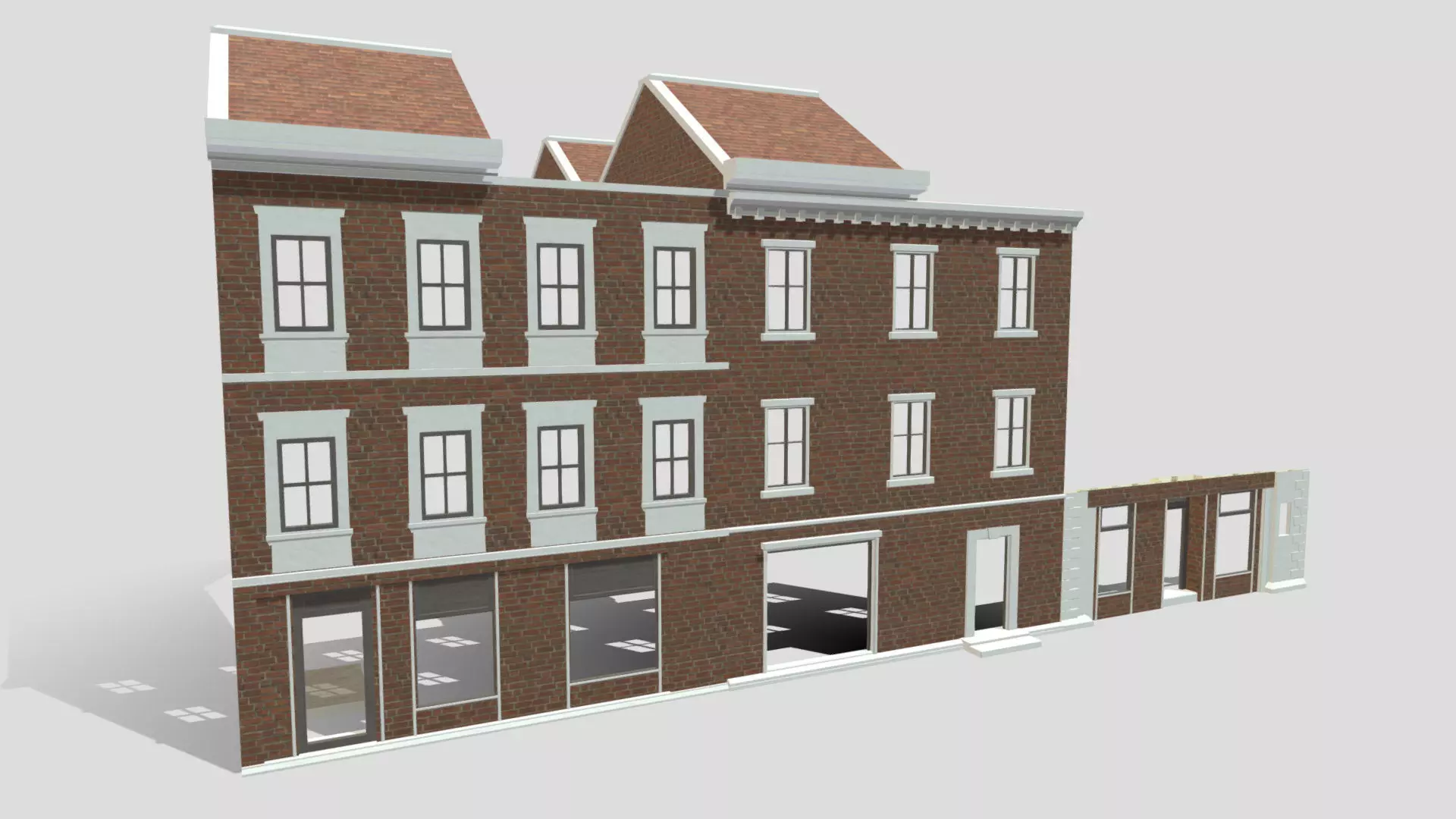 Modular Georgian Walls - Houses Low-poly 3D model_0