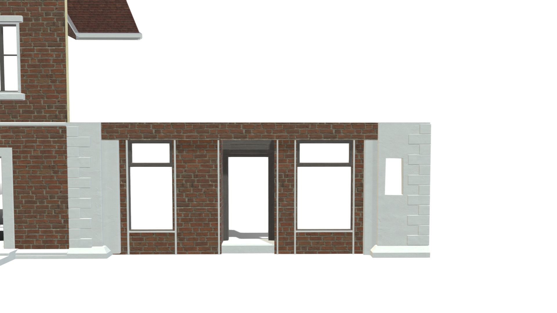 Modular Georgian Walls - Houses Low-poly 3D model_12