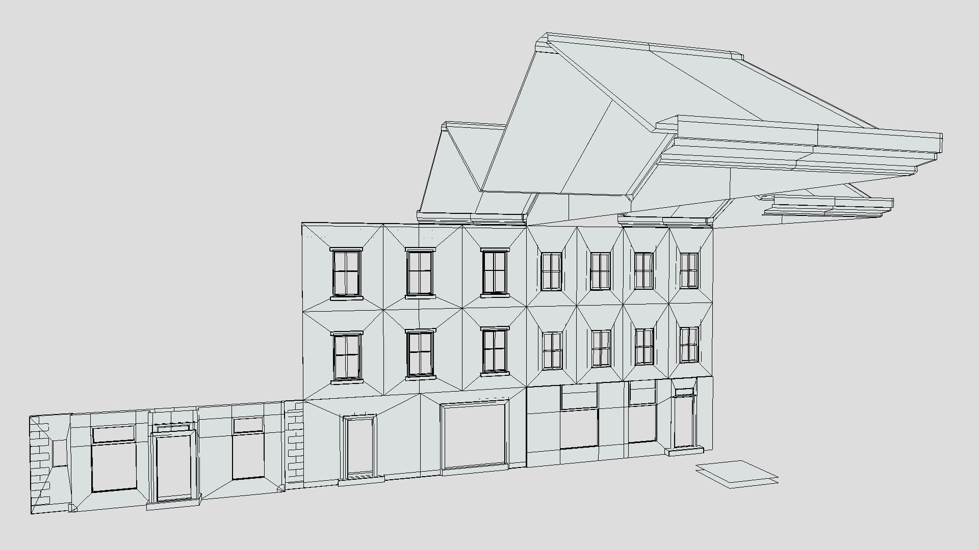 Modular Georgian Walls - Houses Low-poly 3D model_2