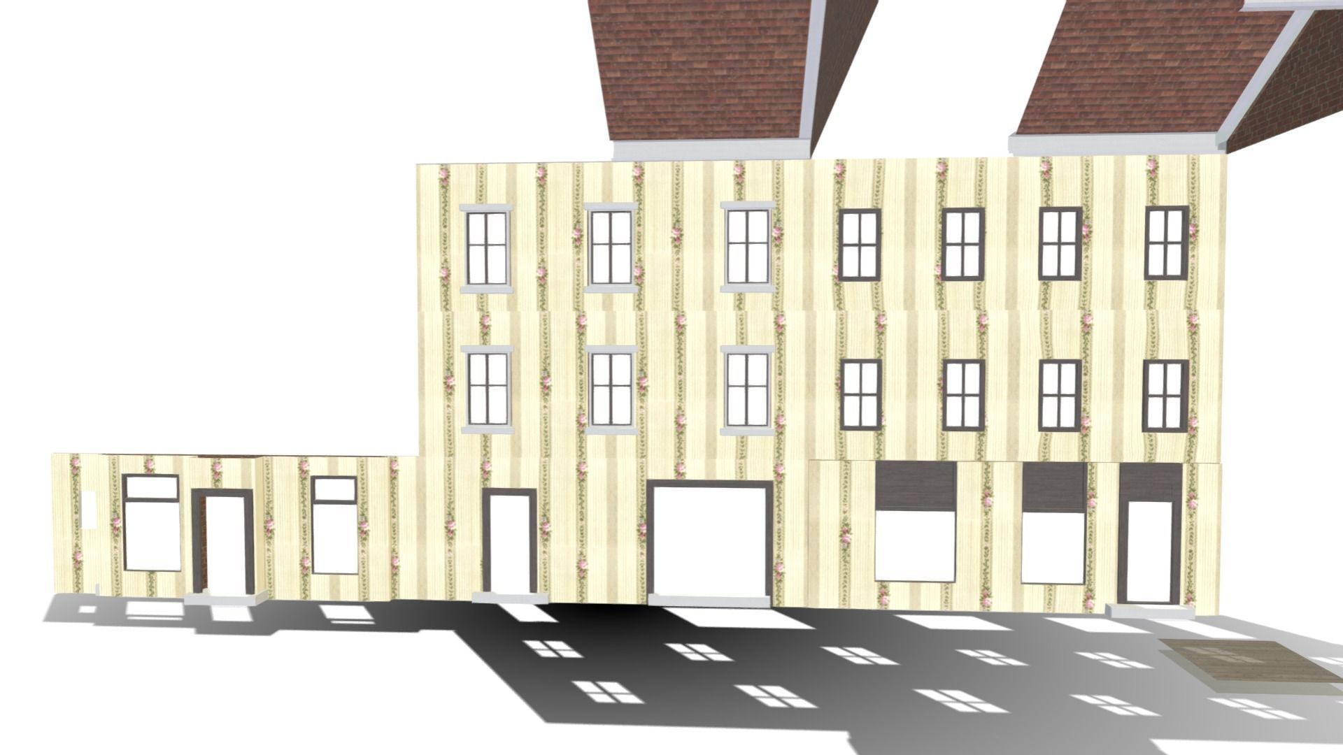 Modular Georgian Walls - Houses Low-poly 3D model_13