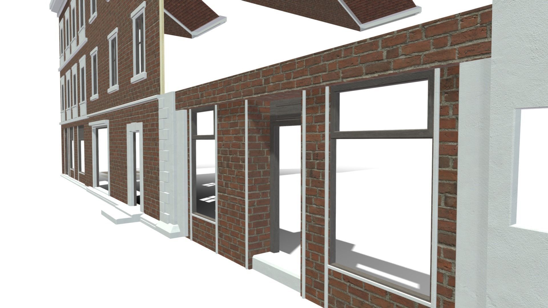 Modular Georgian Walls - Houses Low-poly 3D model_4