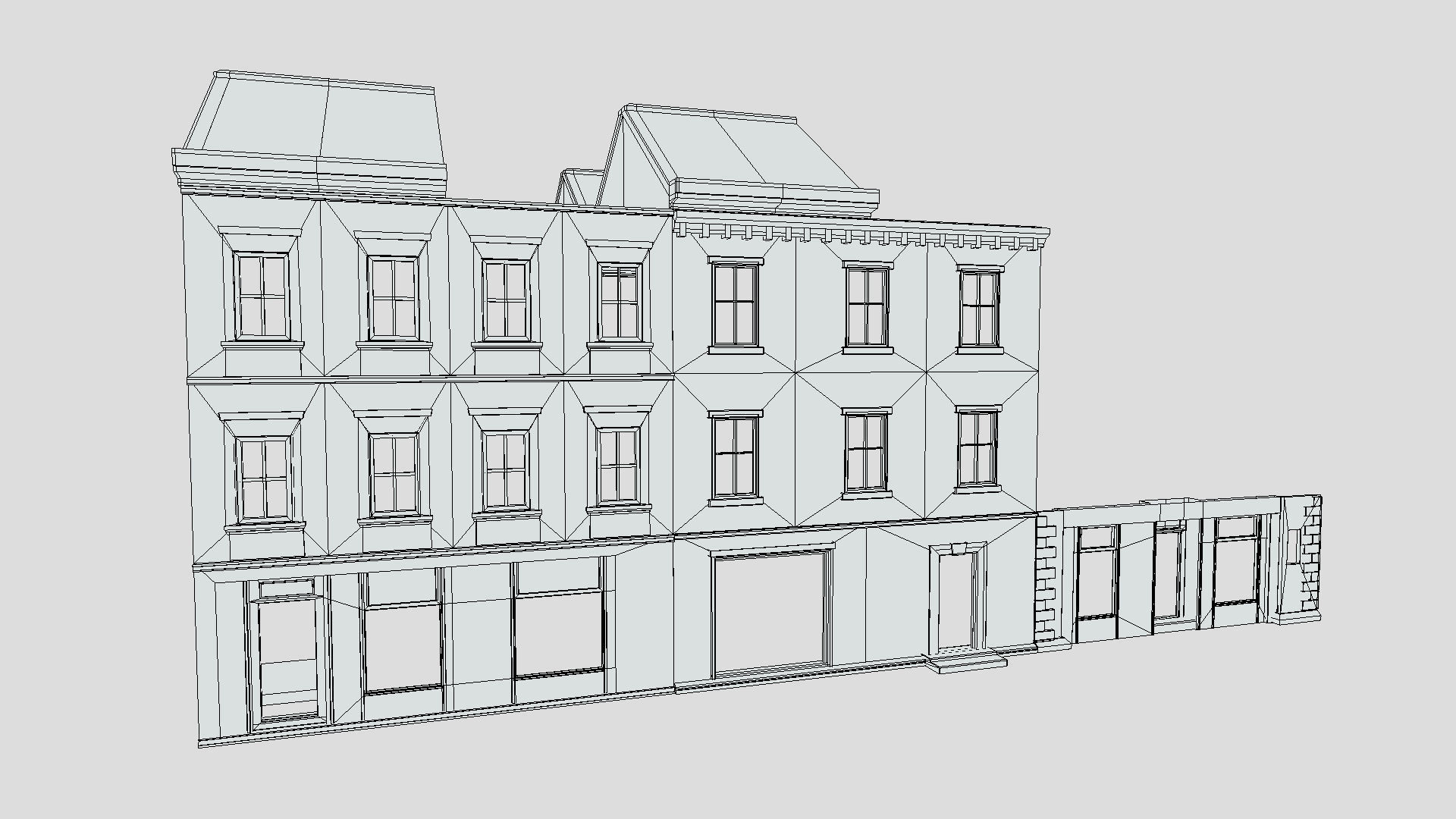 Modular Georgian Walls - Houses Low-poly 3D model_3