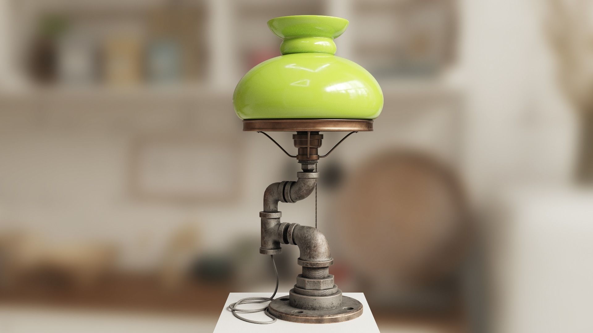 Metal Lamp 02 Low-poly 3D model_2