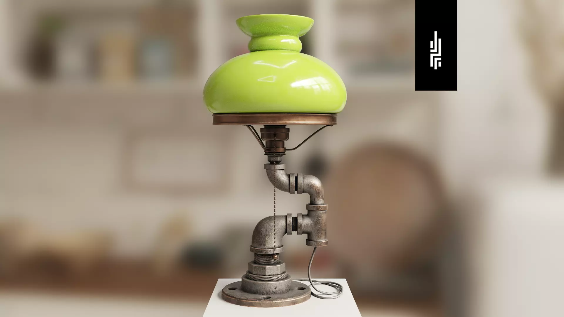 Metal Lamp 02 Low-poly 3D model_0