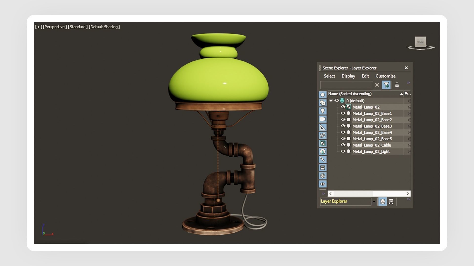 Metal Lamp 02 Low-poly 3D model_7