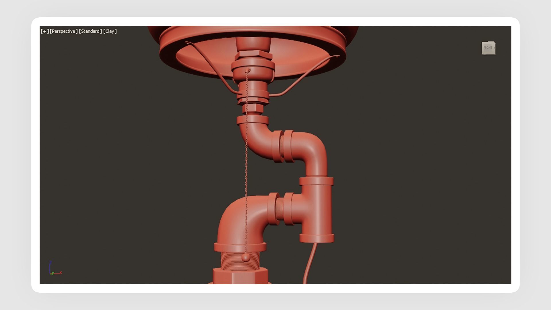 Metal Lamp 02 Low-poly 3D model_10