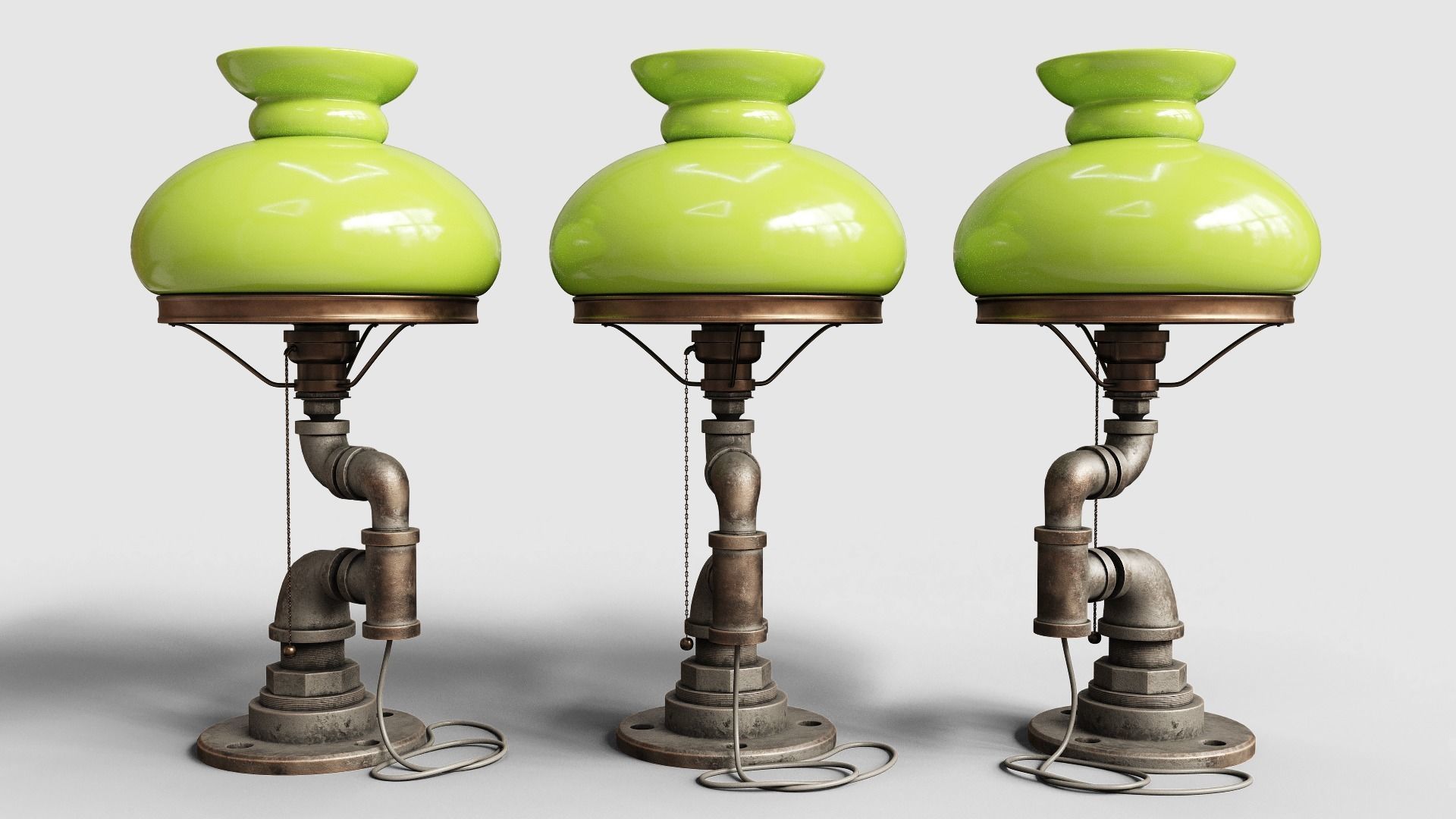 Metal Lamp 02 Low-poly 3D model_3
