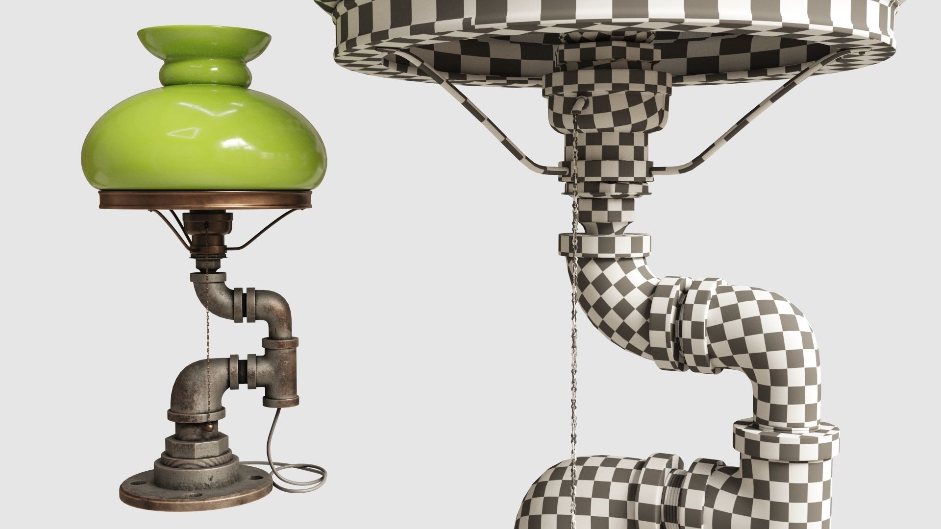 Metal Lamp 02 Low-poly 3D model_6