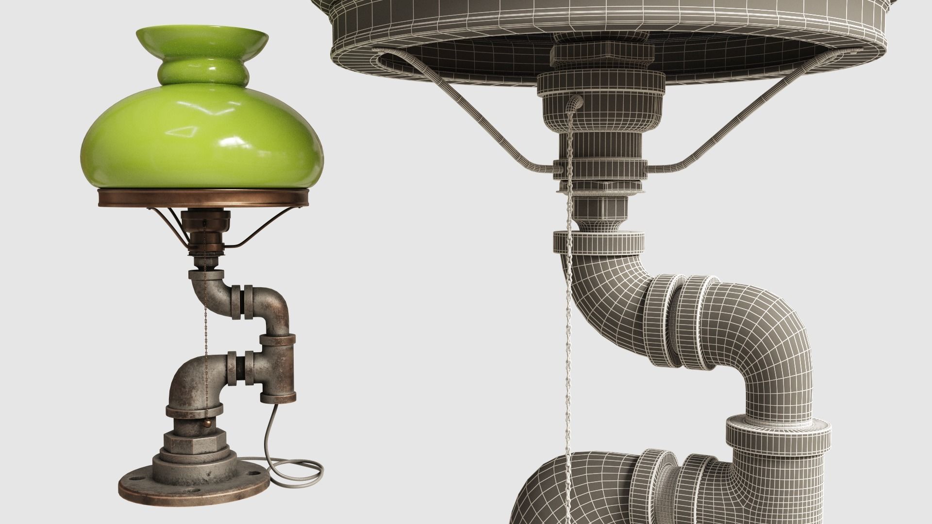Metal Lamp 02 Low-poly 3D model_5
