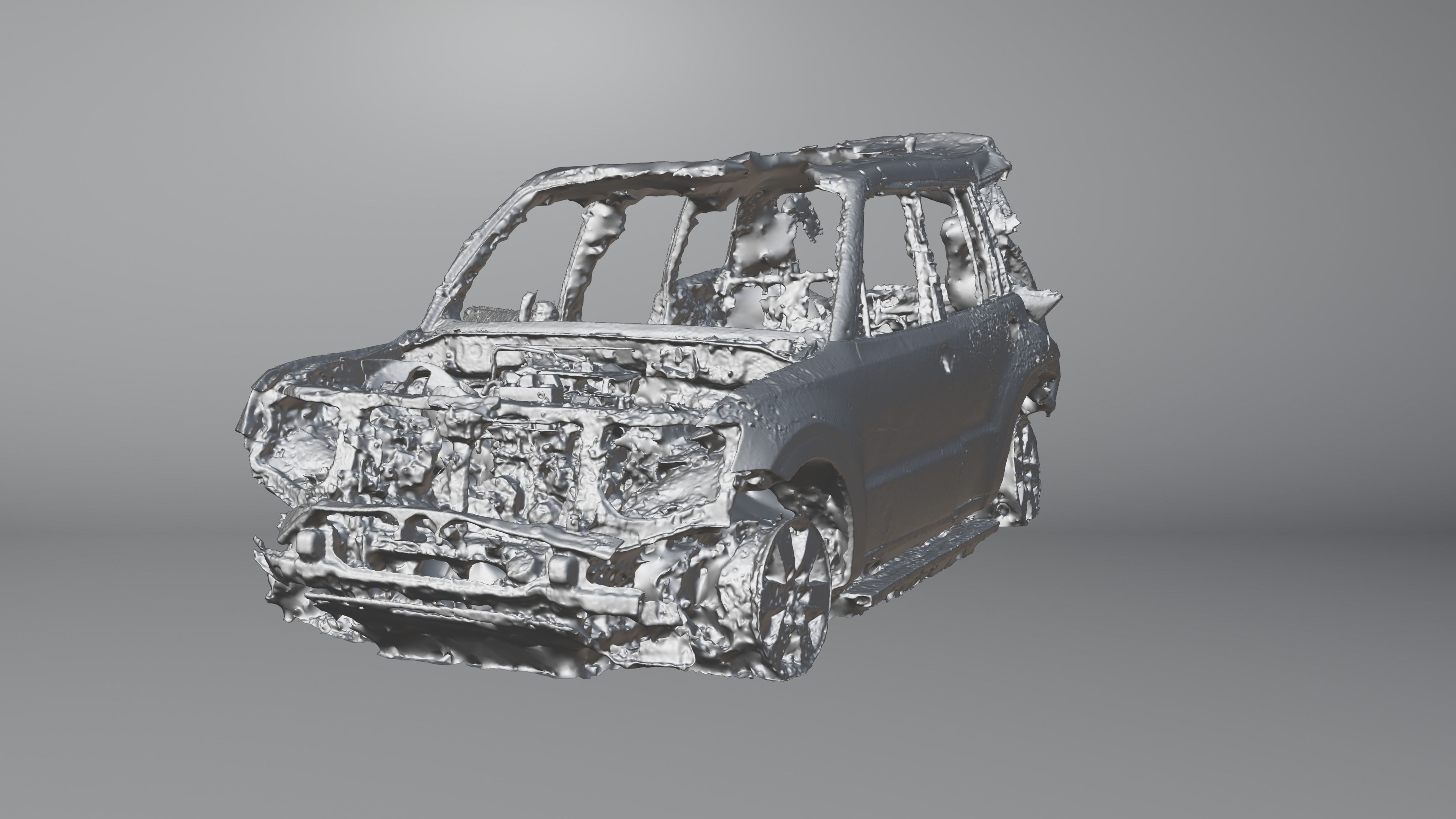 Destroyed and burnt civil car Photoscan 3D model_28