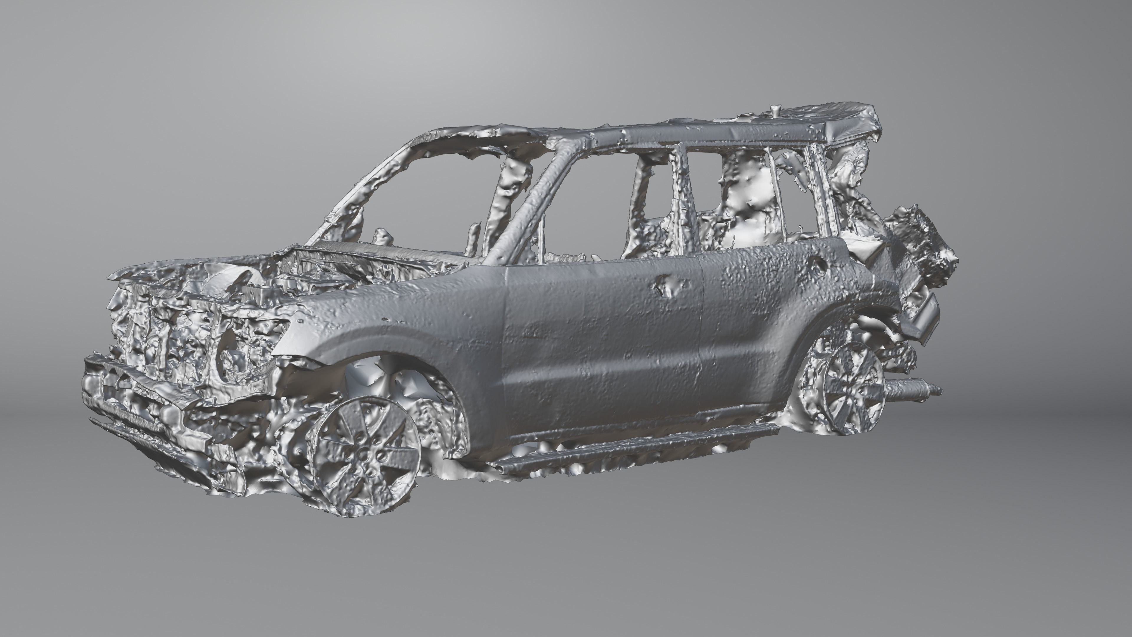 Destroyed and burnt civil car Photoscan 3D model_27