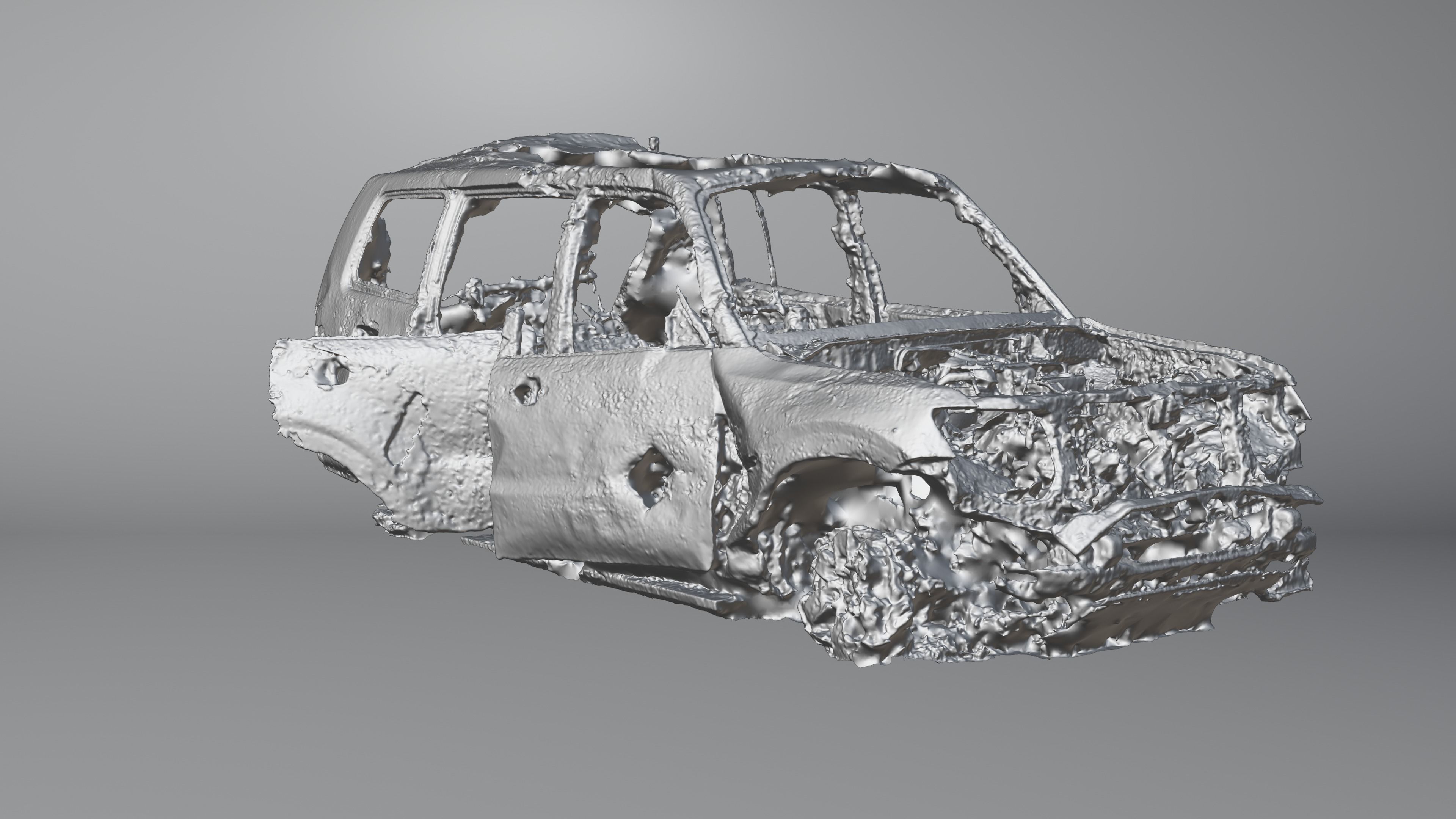 Destroyed and burnt civil car Photoscan 3D model_19