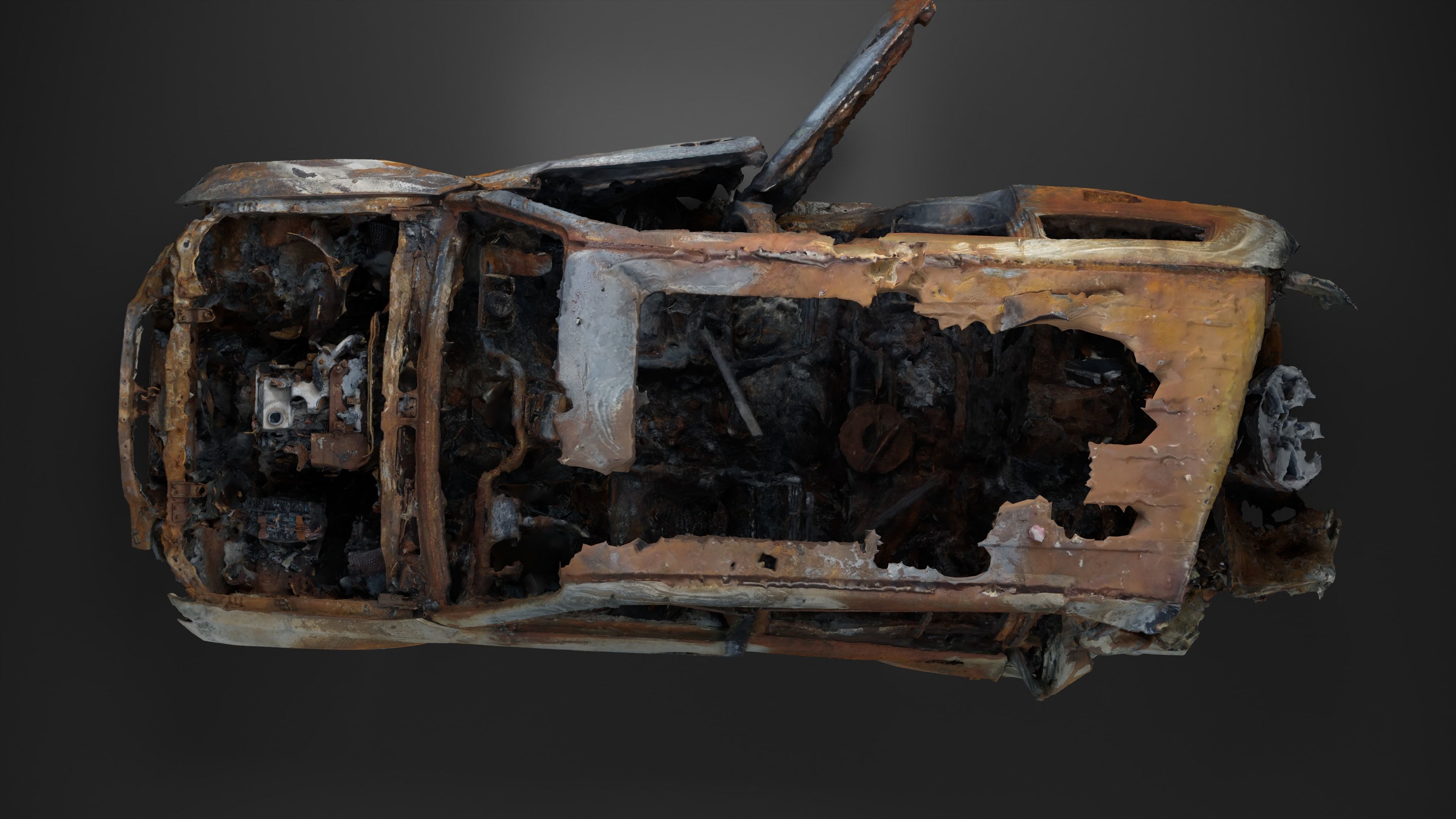 Destroyed and burnt civil car Photoscan 3D model_18