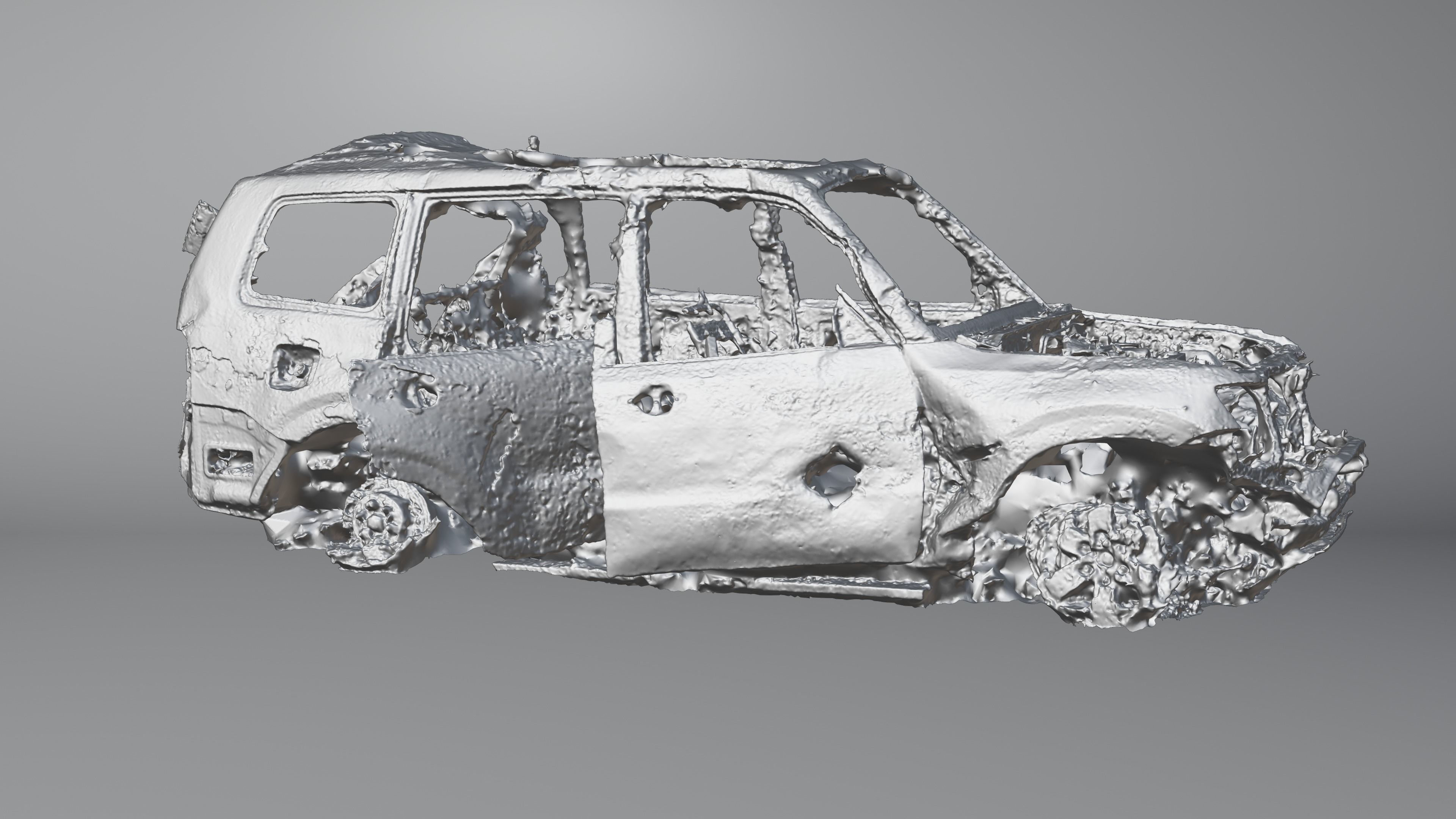 Destroyed and burnt civil car Photoscan 3D model_30