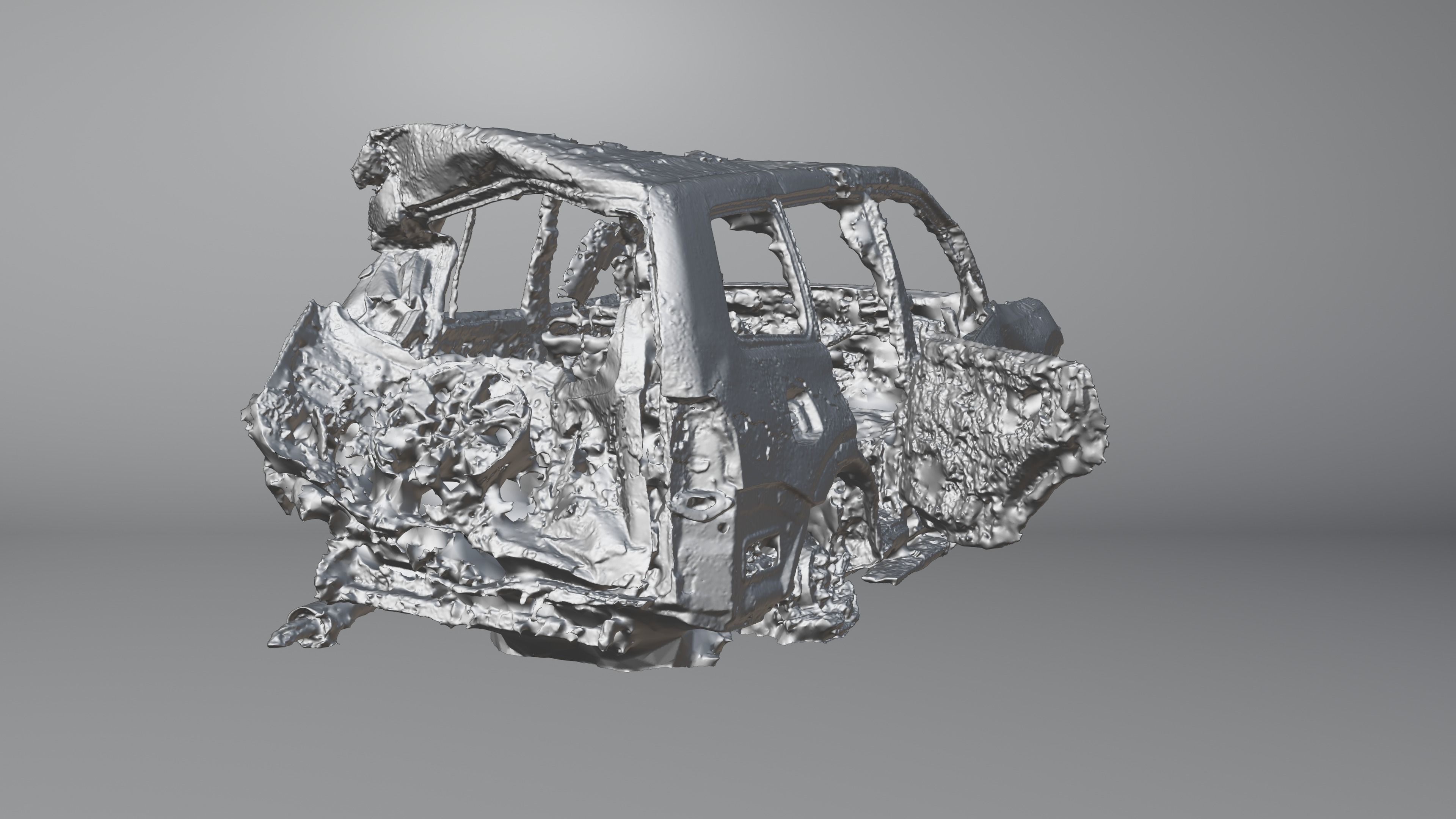 Destroyed and burnt civil car Photoscan 3D model_22