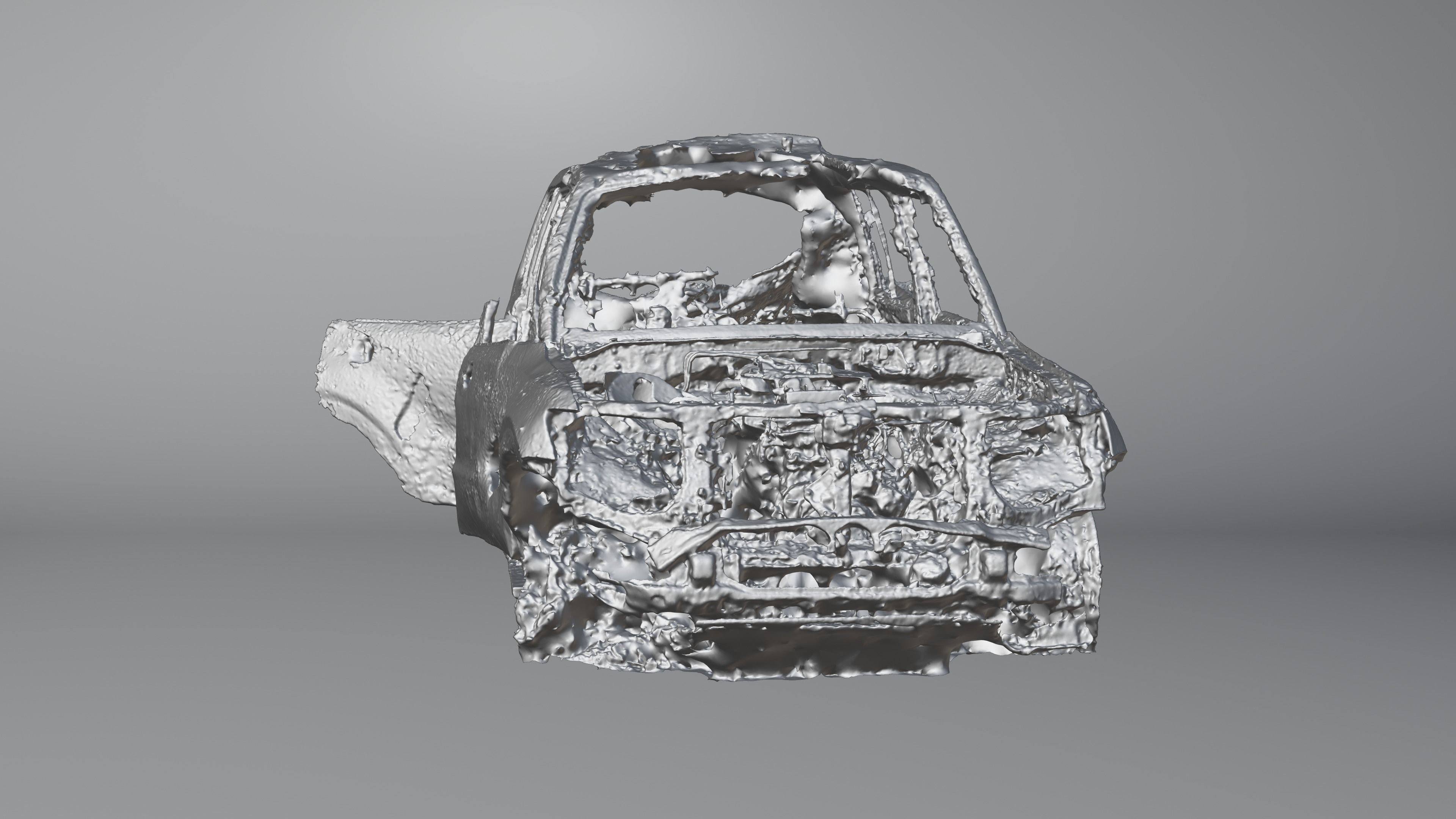 Destroyed and burnt civil car Photoscan 3D model_29