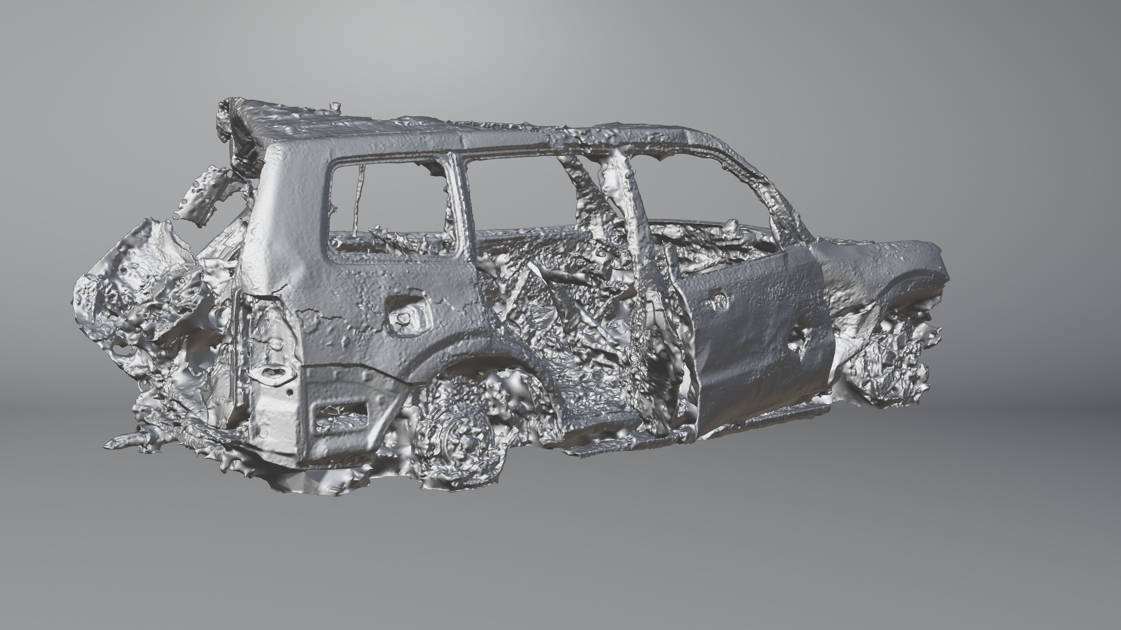Destroyed and burnt civil car Photoscan 3D model_21