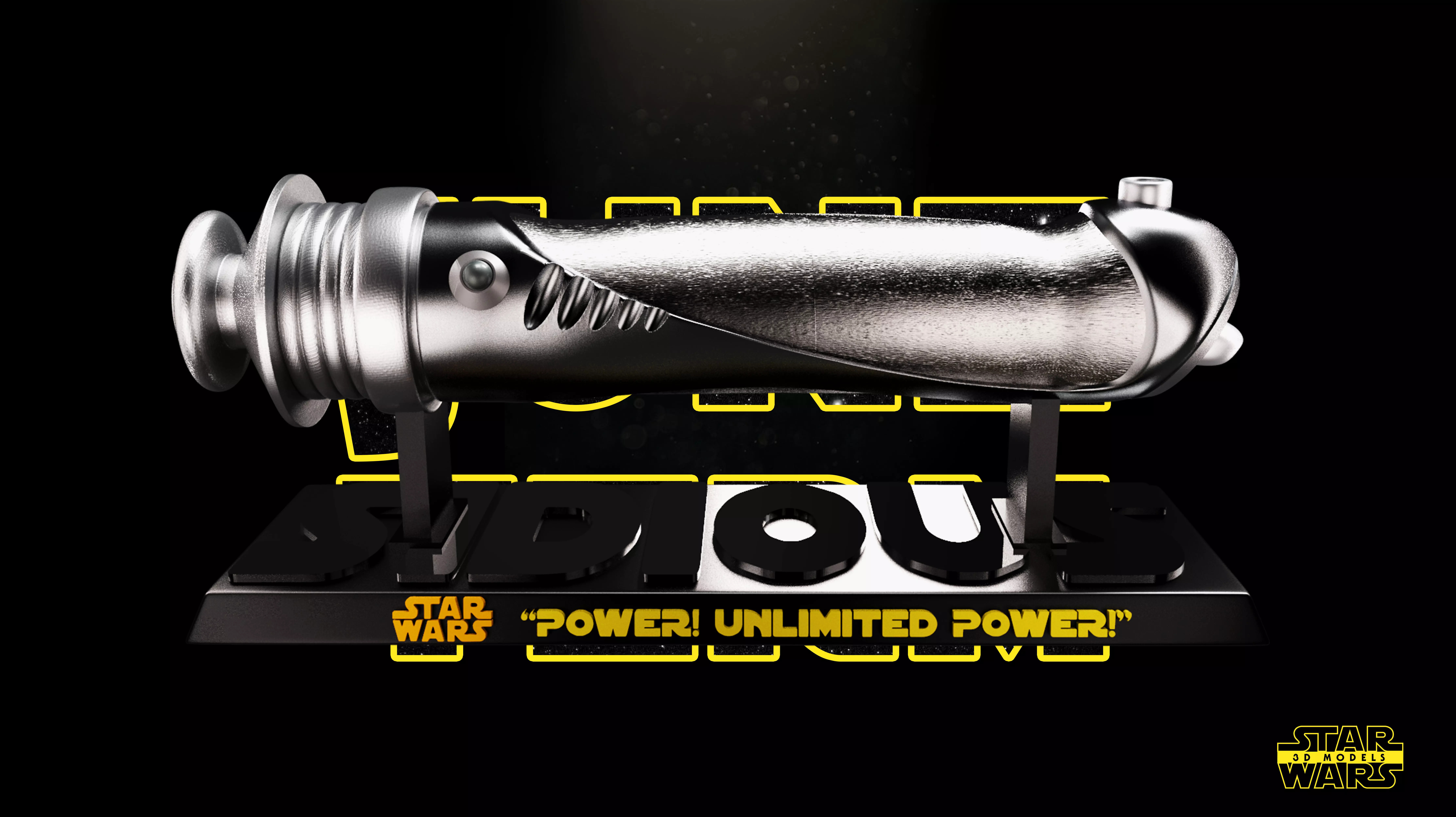 Darth Sidious Lightsaber - Tested and Ready for 3D printing 3D print model
