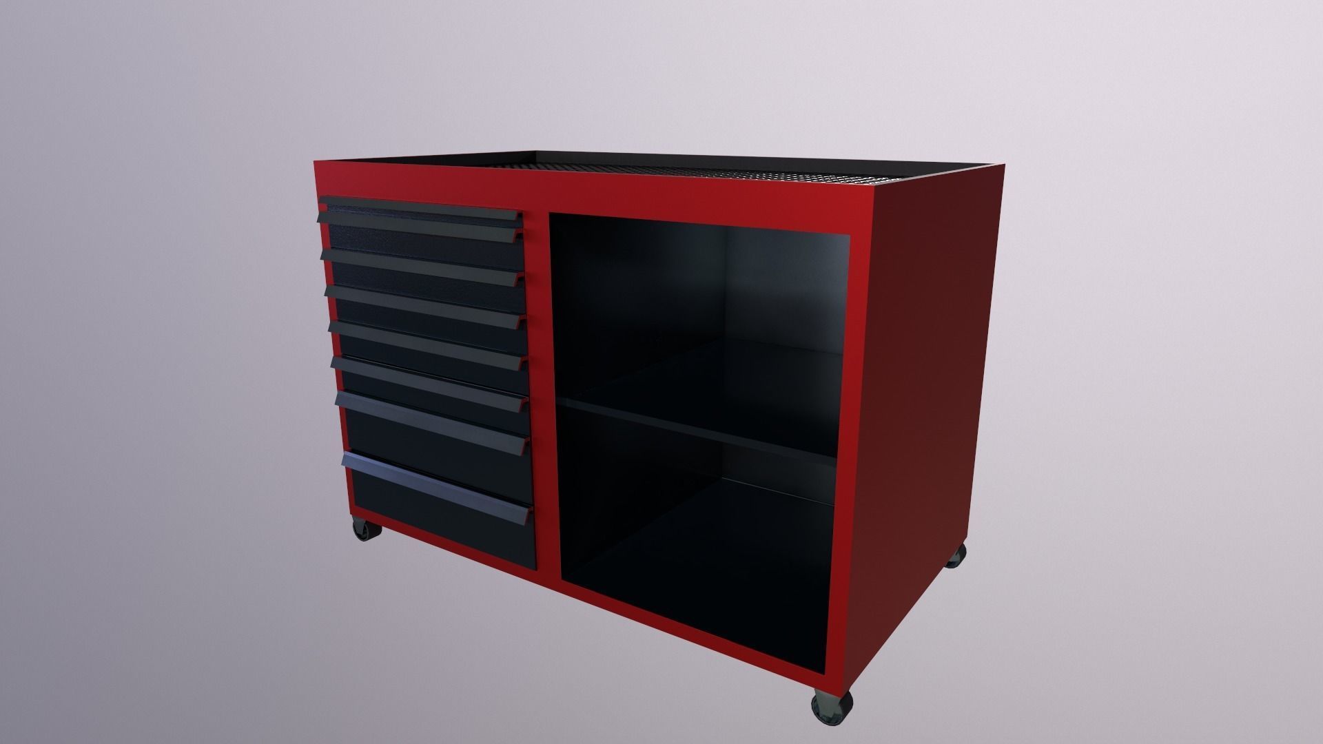 tool cabinet Low-poly 3D model_4