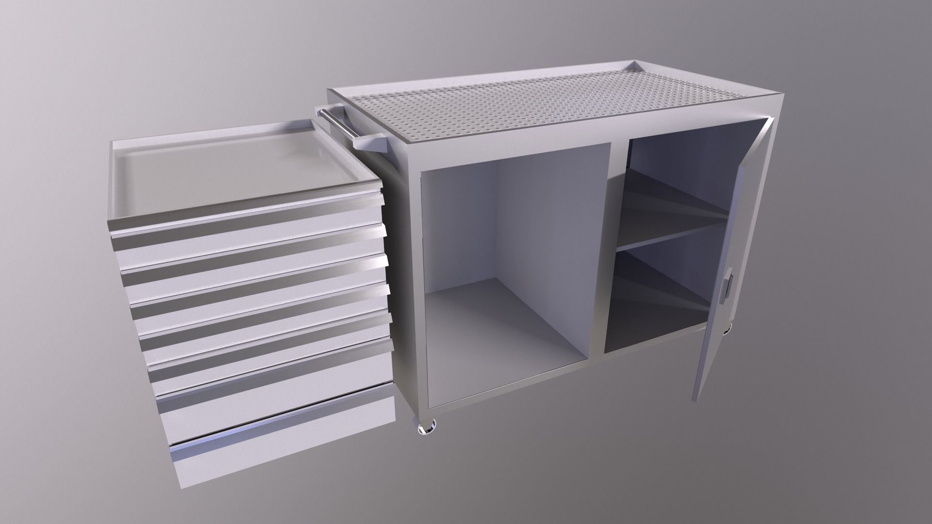tool cabinet Low-poly 3D model_9