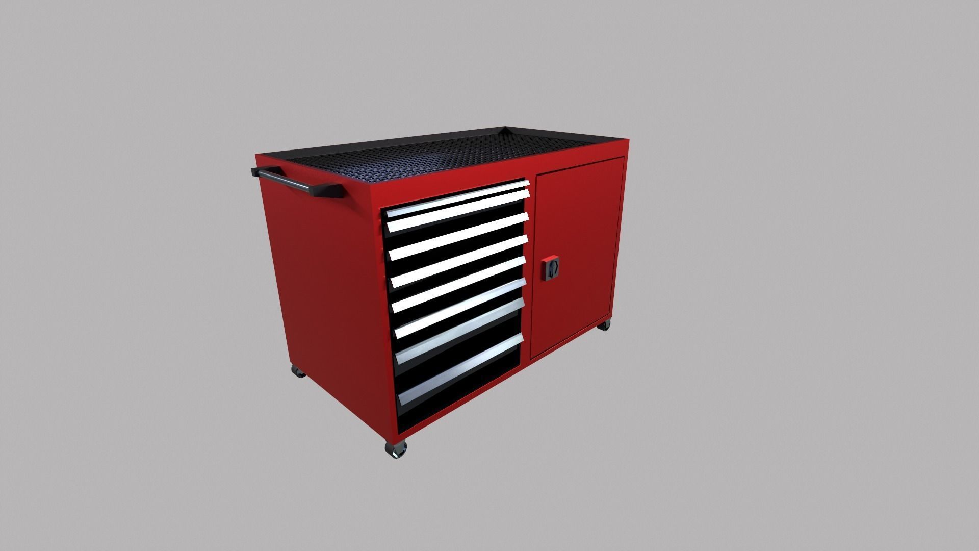 tool cabinet Low-poly 3D model_1