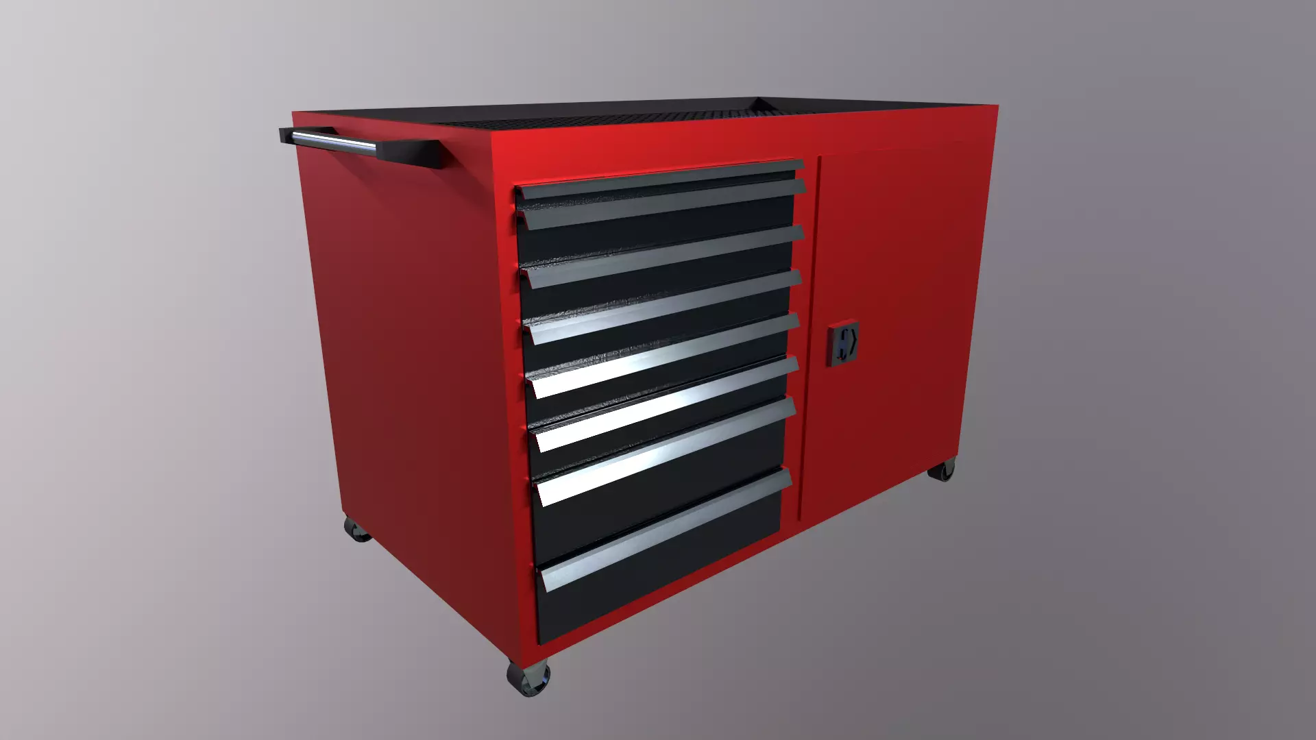 tool cabinet Low-poly 3D model_0