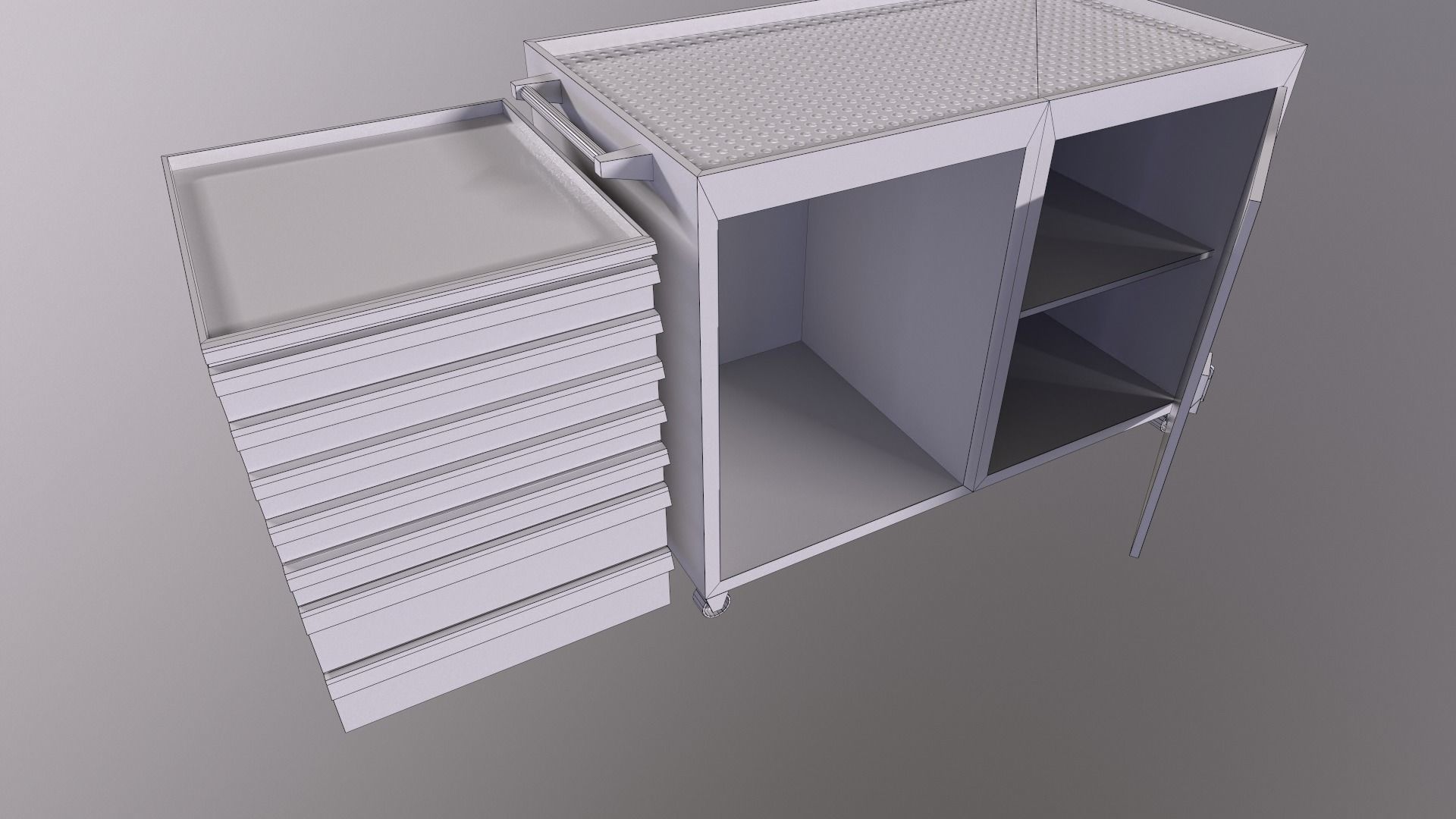 tool cabinet Low-poly 3D model_10