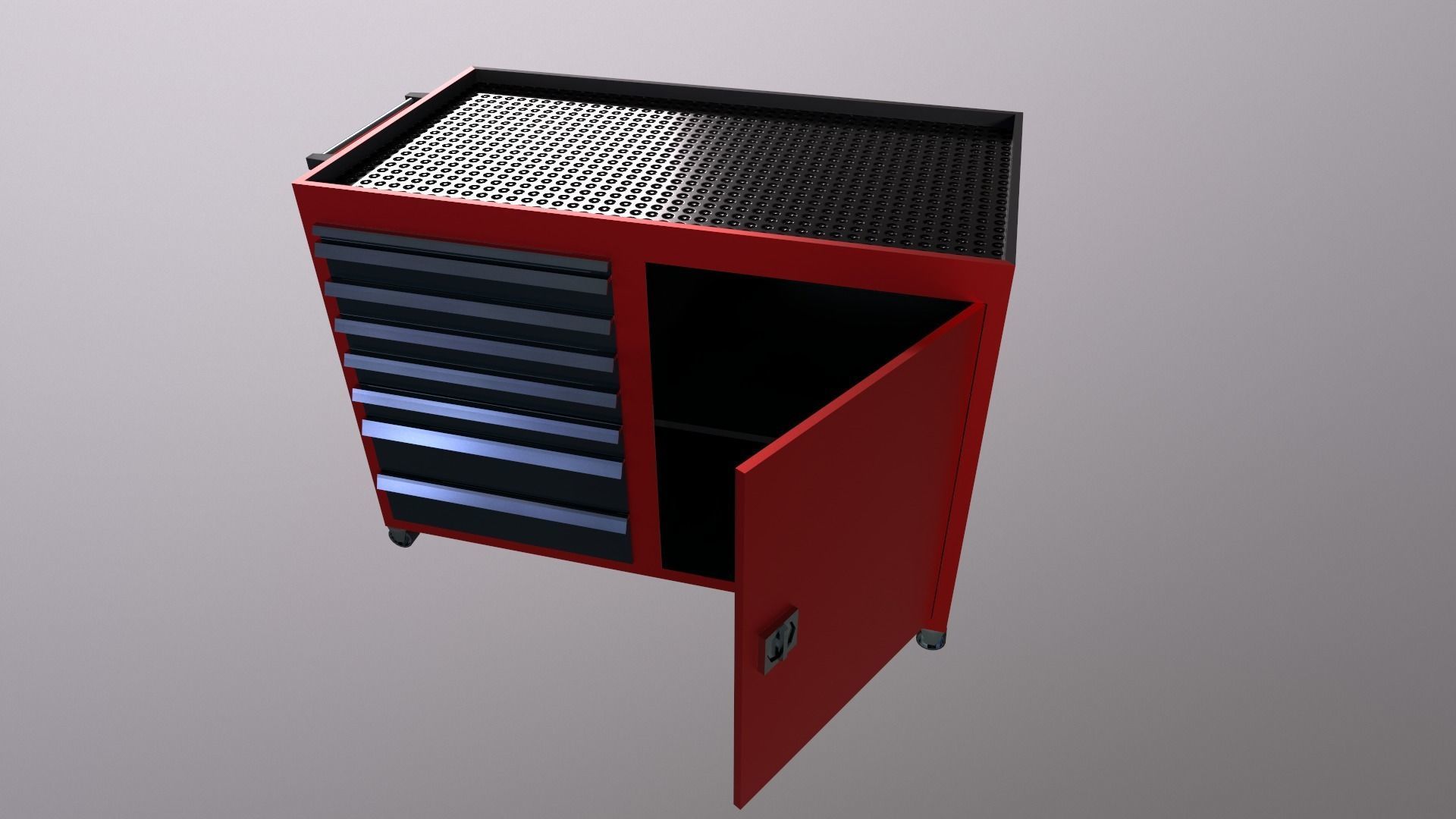 tool cabinet Low-poly 3D model_6