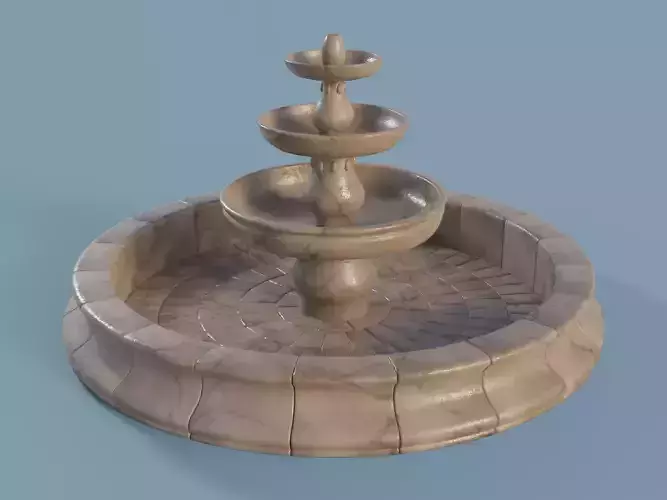 Marble Fountain Low-poly 3D model