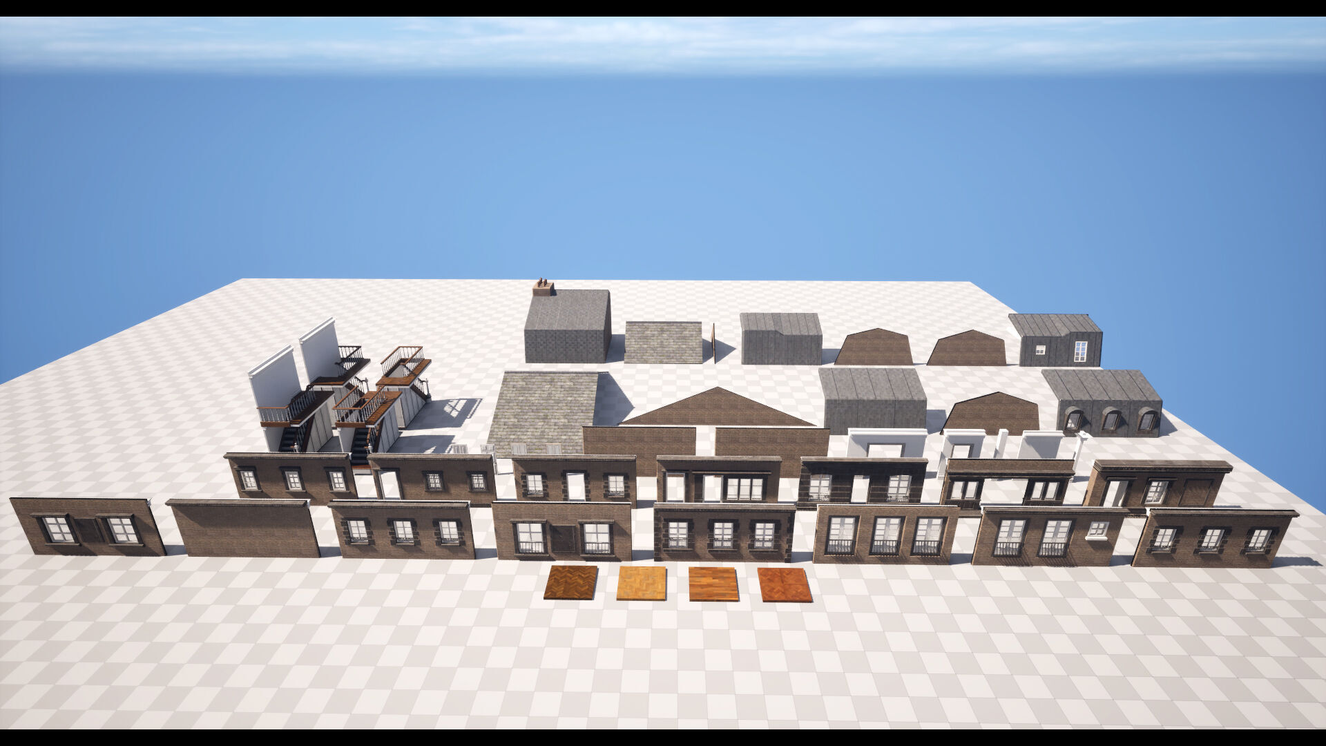 Modular Victorian Walls - Houses Low-poly 3D model_6