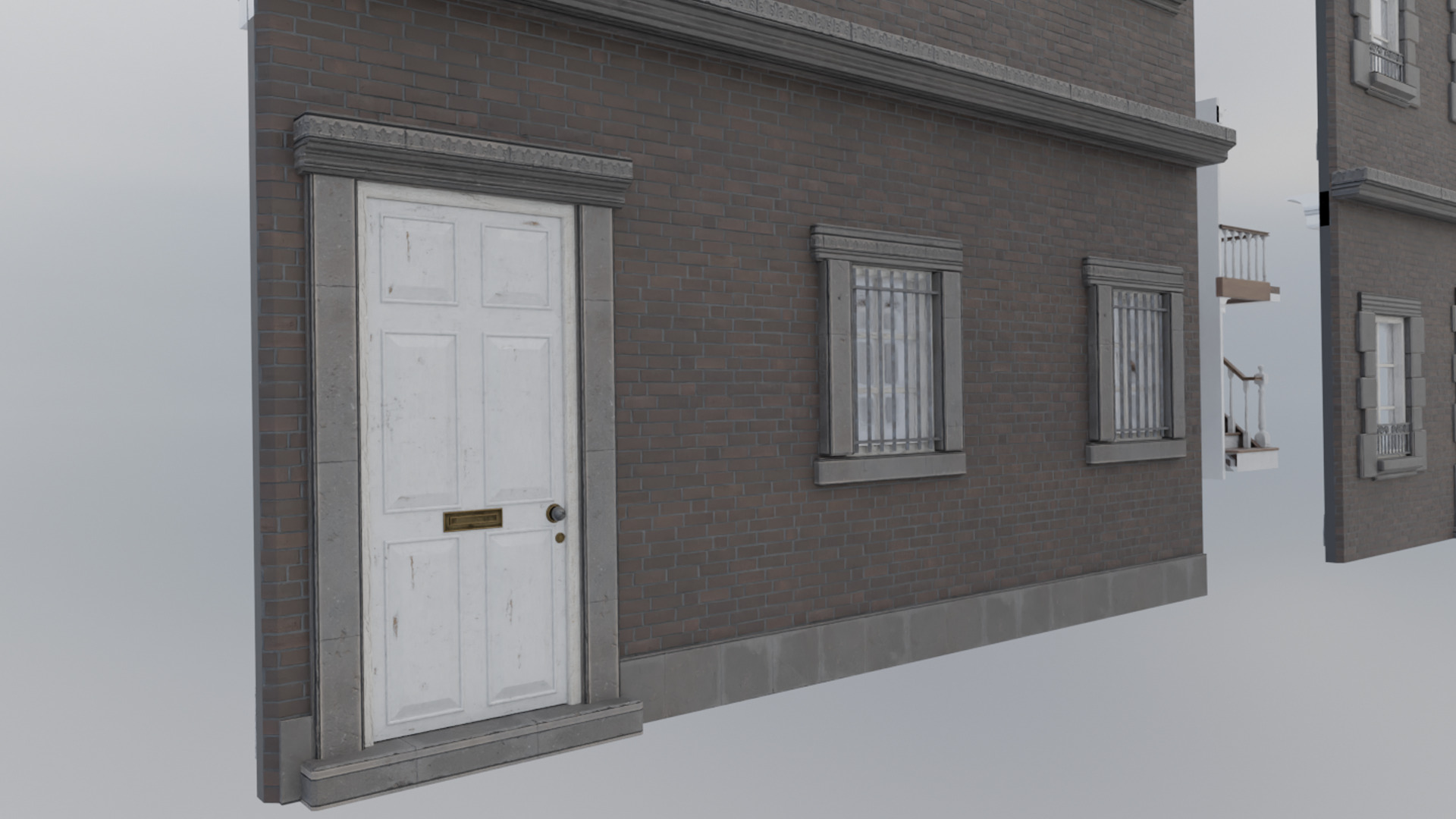 Modular Victorian Walls - Houses Low-poly 3D model_1