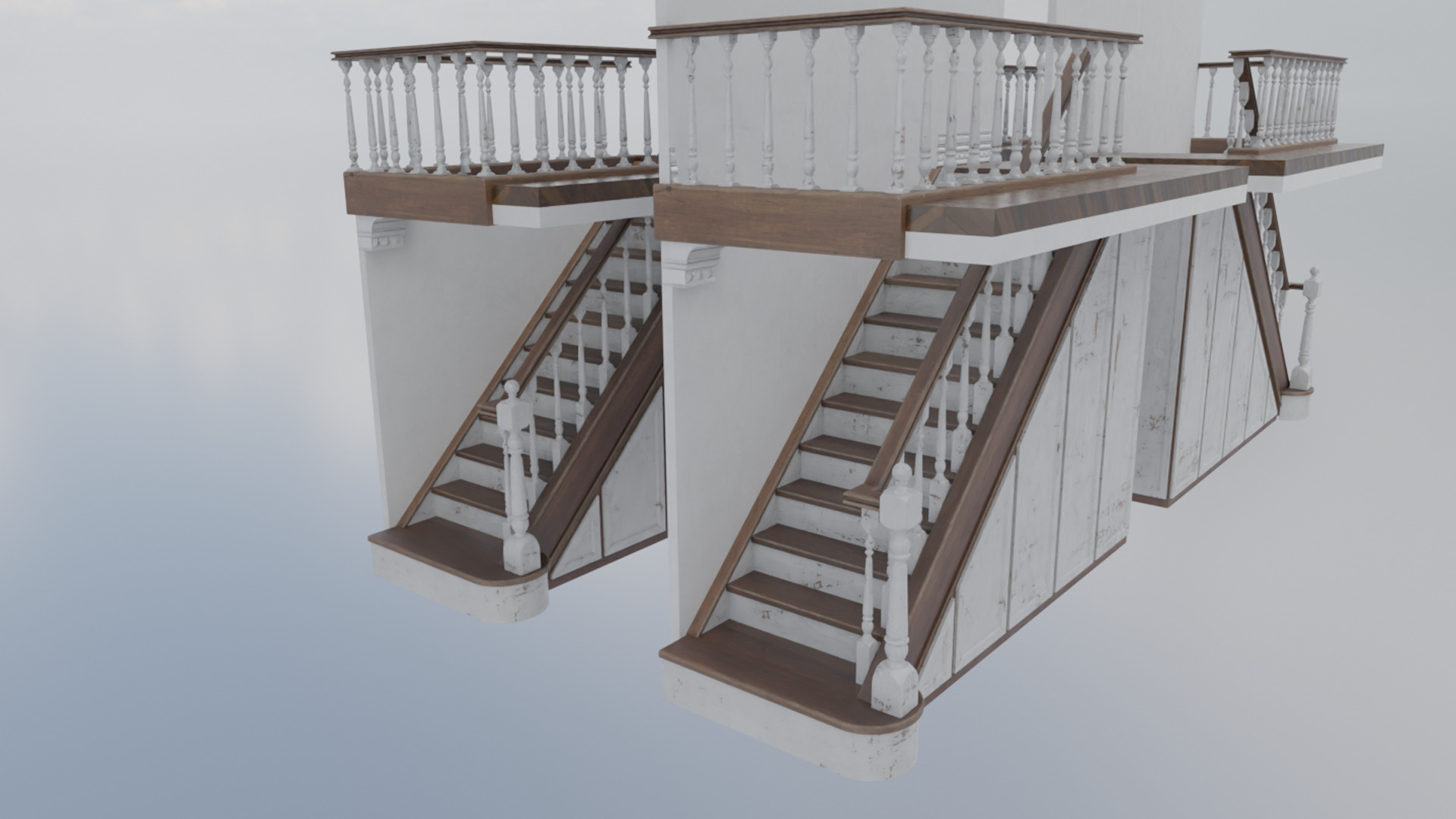 Modular Victorian Walls - Houses Low-poly 3D model_4
