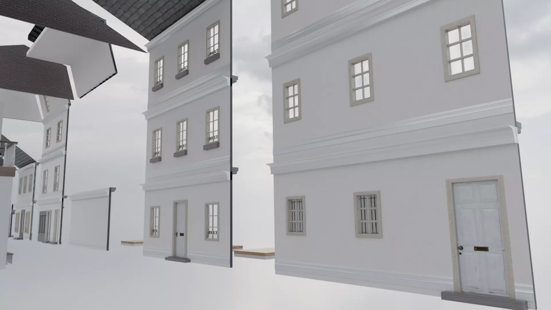 Modular Victorian Walls - Houses Low-poly 3D model_4